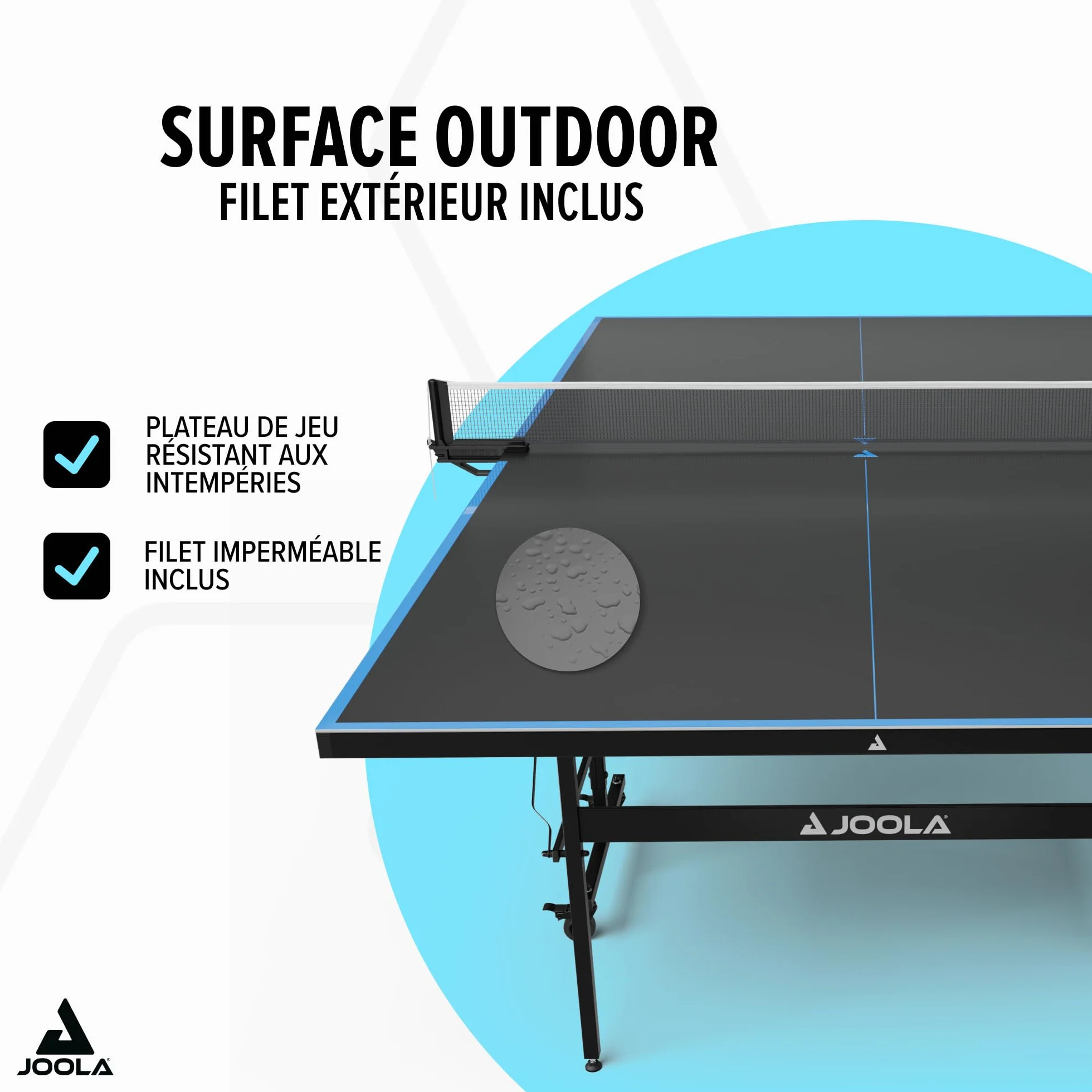 JOOLA Table de ping-Pong Professionnelle Aluminium 6 mm Surface Composite résistante aux intempéries Montage Rapide