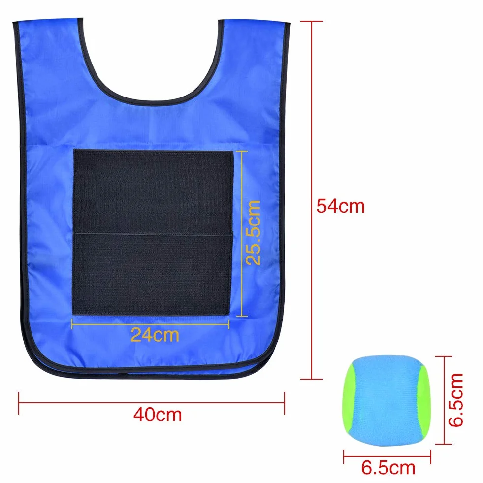 Queta Dodgeball Tag Gilets 2 Gilets Cible Collants 10 Boules de Coton Jeu Cible