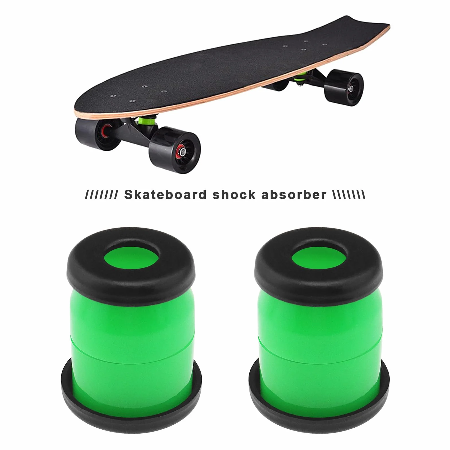 Kit de Reconstruction de 12 pièces de bagues de Camion Long 90 A en polyuréthane avec amortisseurs pour Skateboards