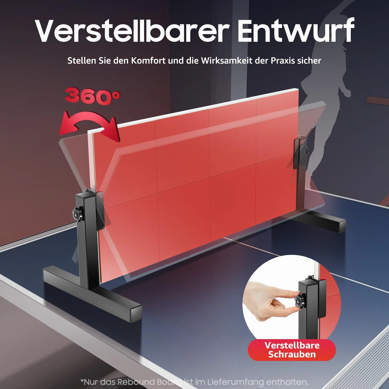 Table Tennis Return Board 8 Rubber Blocks 360° Adjustable Angle - Professional Training Equipment Indoor Outdoor