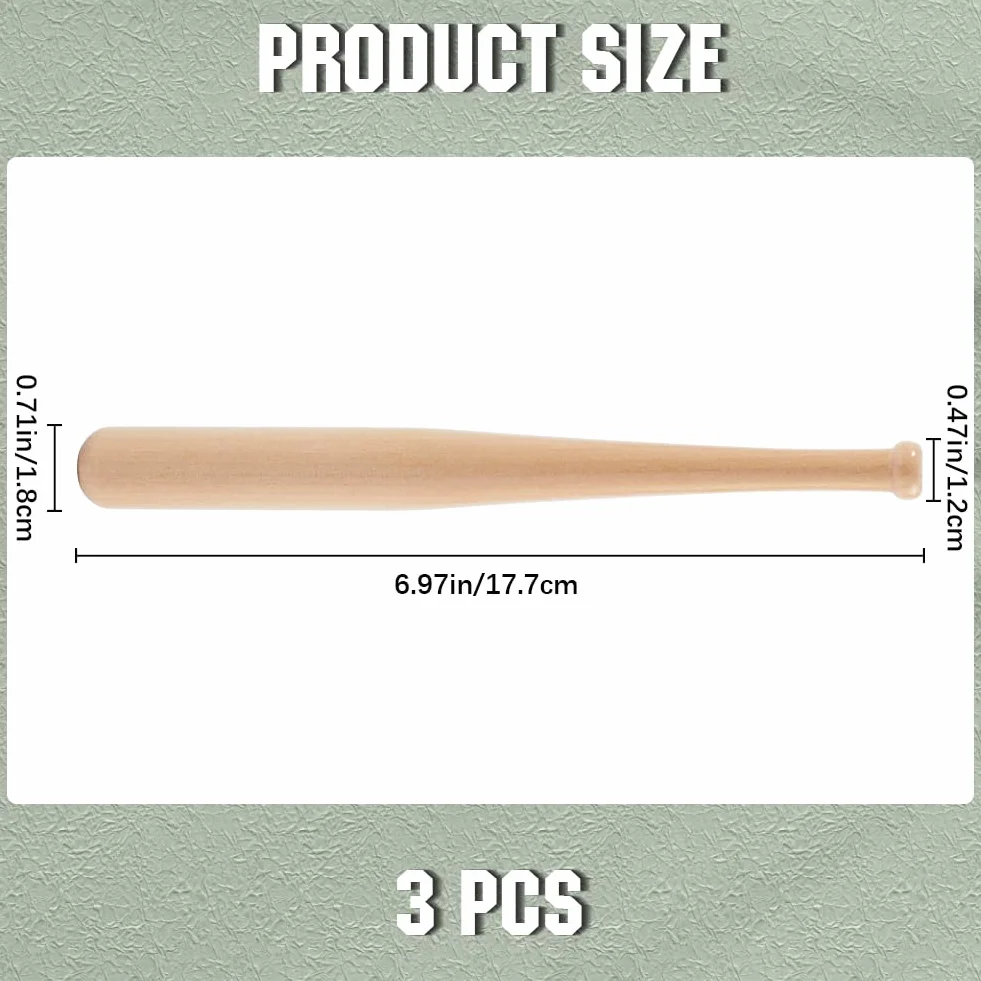 Batte de Baseball en Bois Non Finie 18cm GORGECRAFT pour Peinture Porte-Clés Figurines