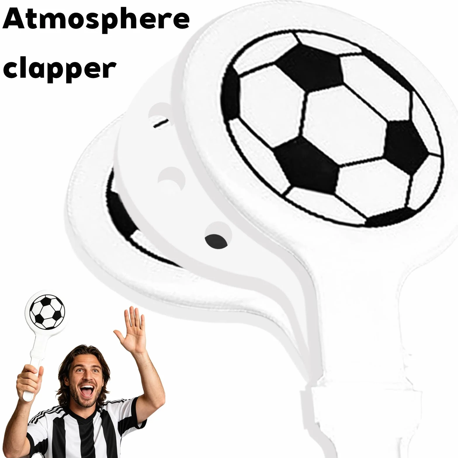 Lot de 3 Vuvuzela Football Tröte avec 6 Claque à Main pour Événements Sportifs