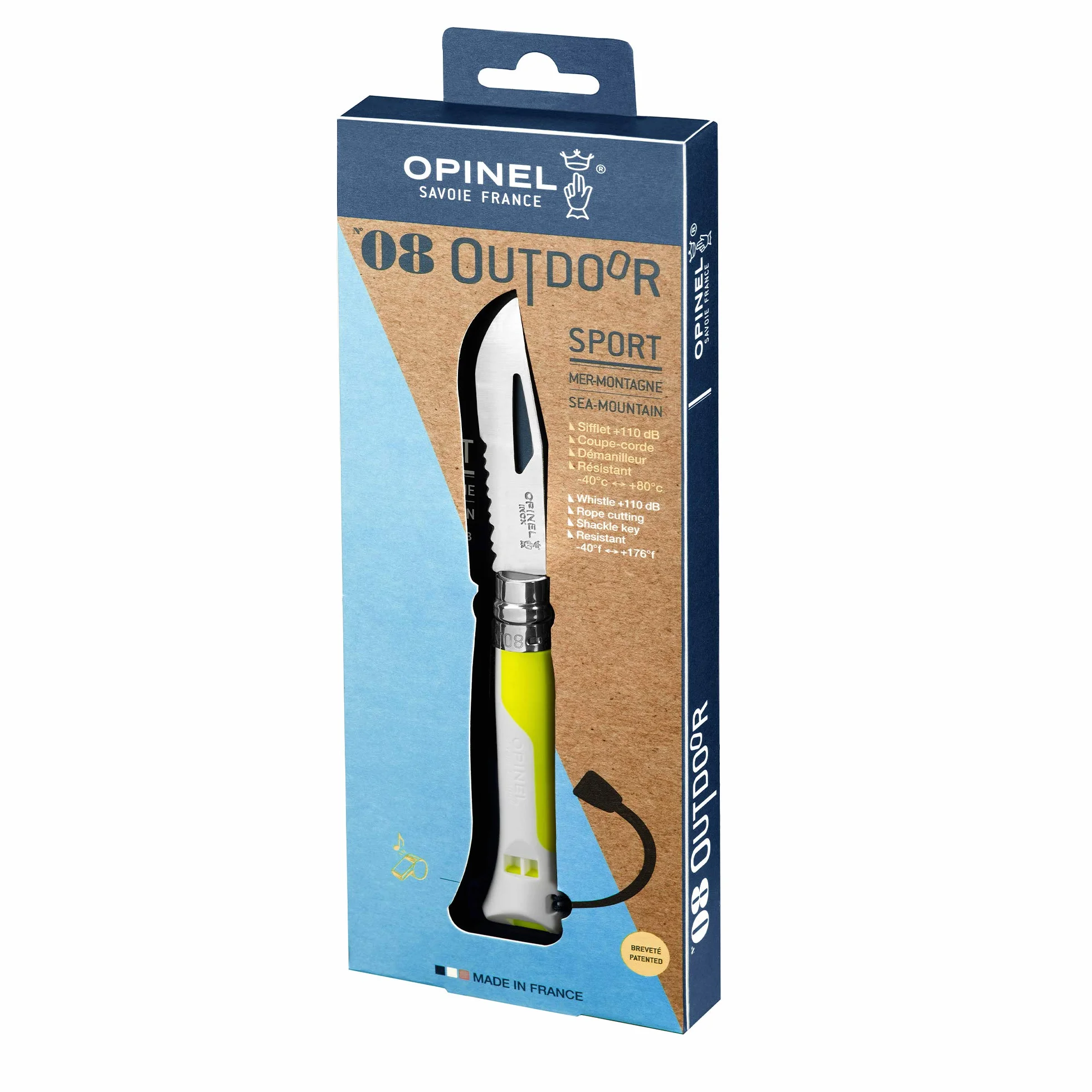Opinel N°08 Outdoor Fluo Amarillo Couteaux