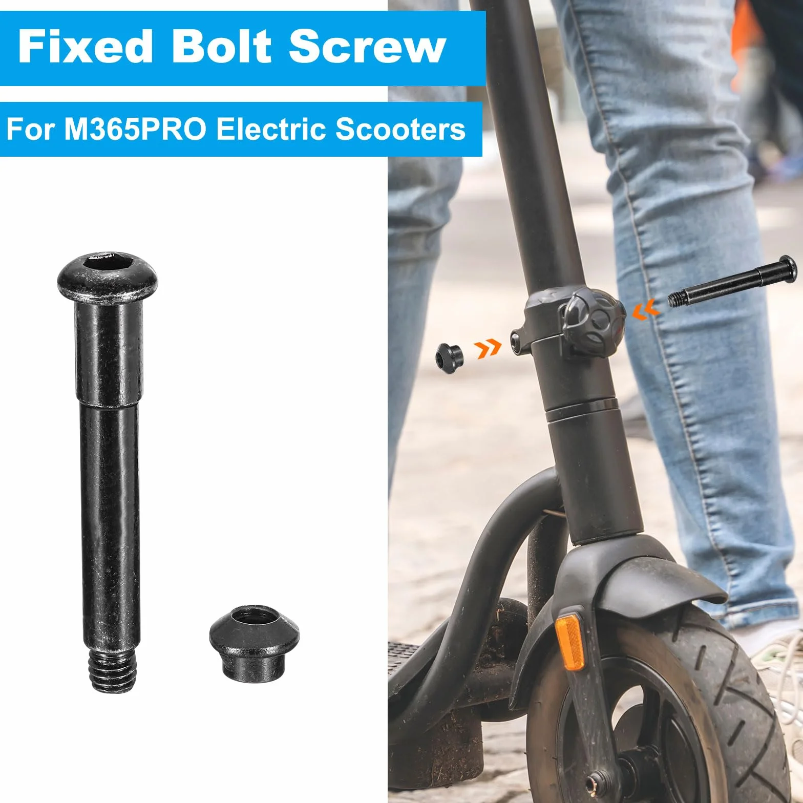 PATIKIL Vis Boulon Fixe, Vis Verrouillage Arbre Pliant, Pièces Rechange pour Trottinette Électrique M365Pro, Noir