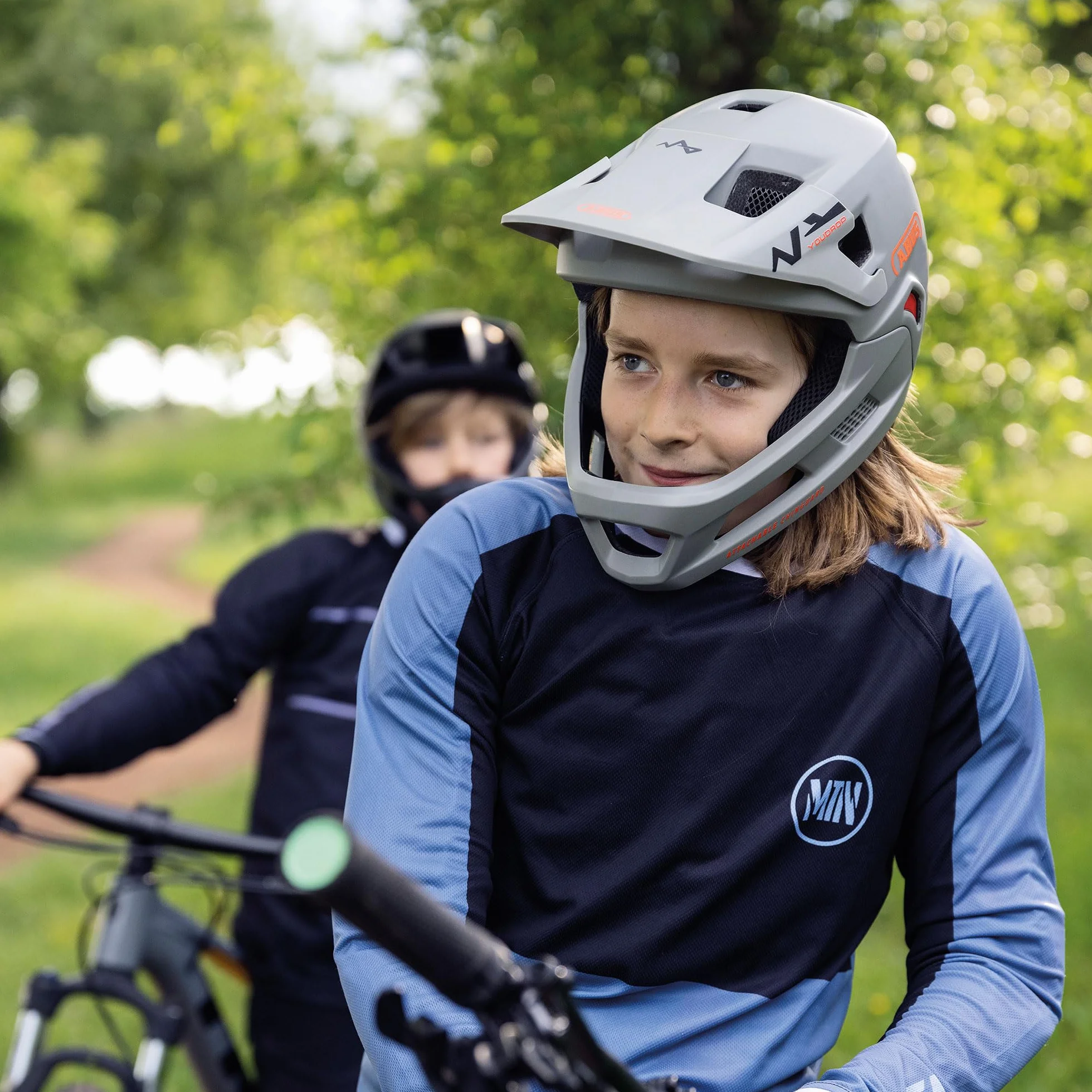 ABUS Casque VTT YouDrop FF intégral Enfants Adolescents mentonnière Amovible
