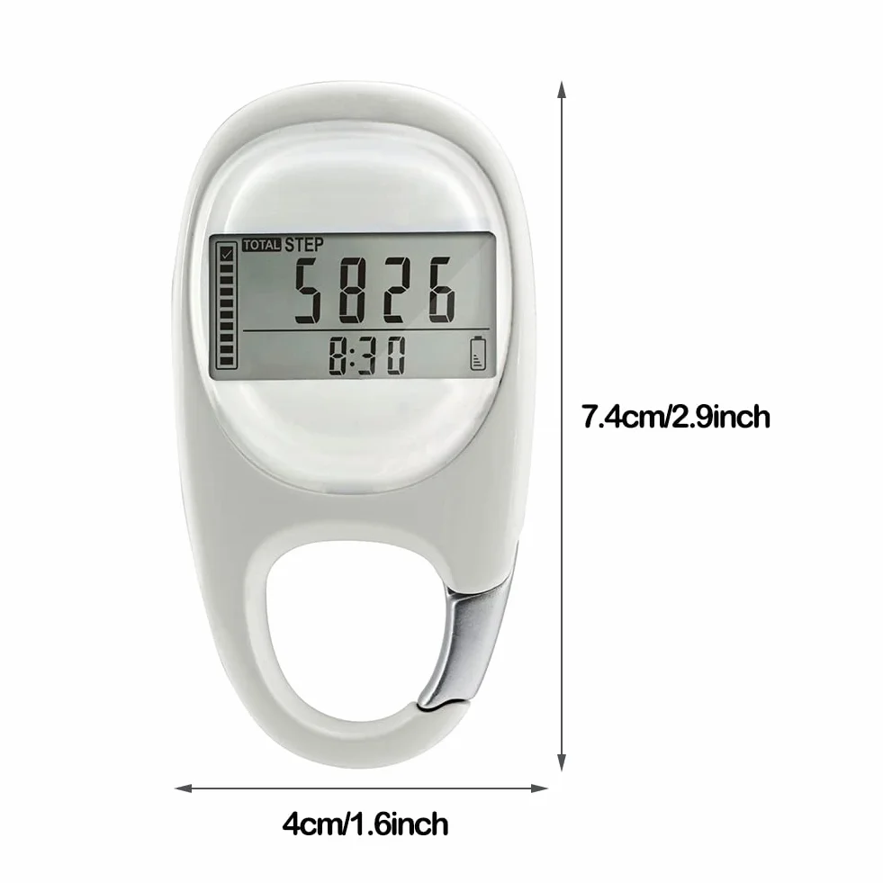 ThreeH Podomètre Numérique 3D Compteur de Pas avec Clip pour Marche Fitness Tracker d'Activité