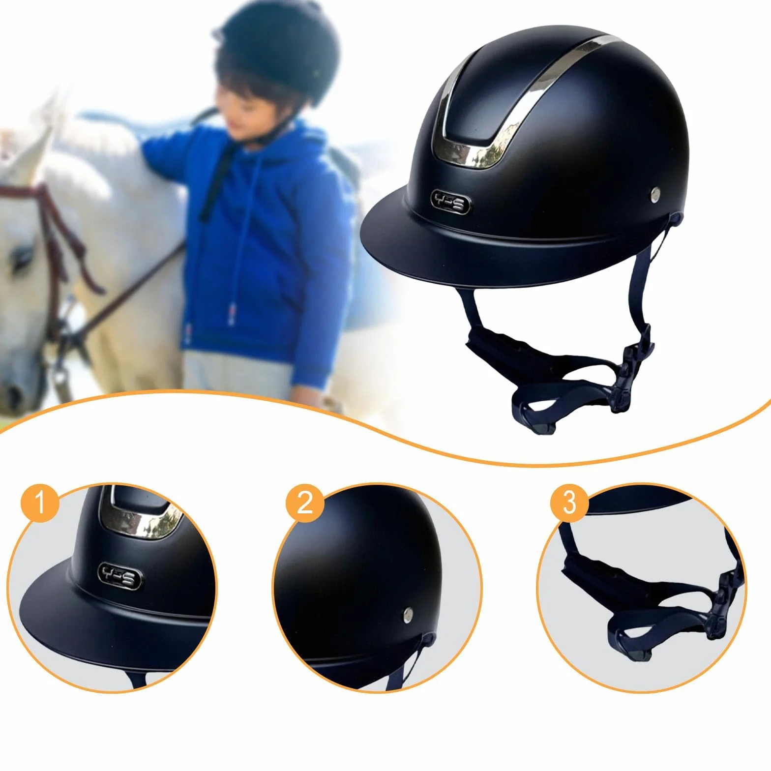 Milageto Casque d'équitation pour garçons et Filles Doublure Amovible réglable