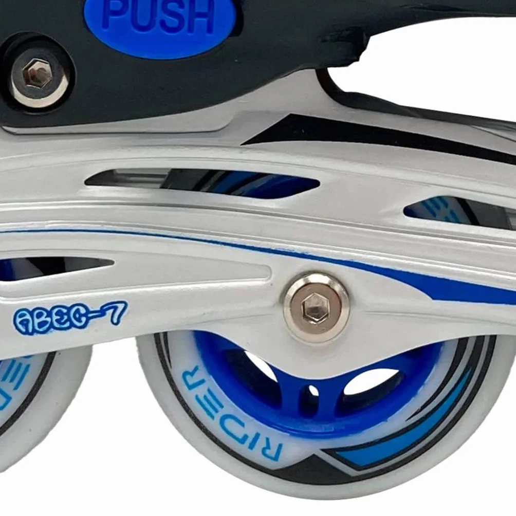 Van Manen Kids Globe Street Rider Rollers en Ligne réglables Bleu/Noir Taille 33-36 Cadre Aluminium Abec7 Rose