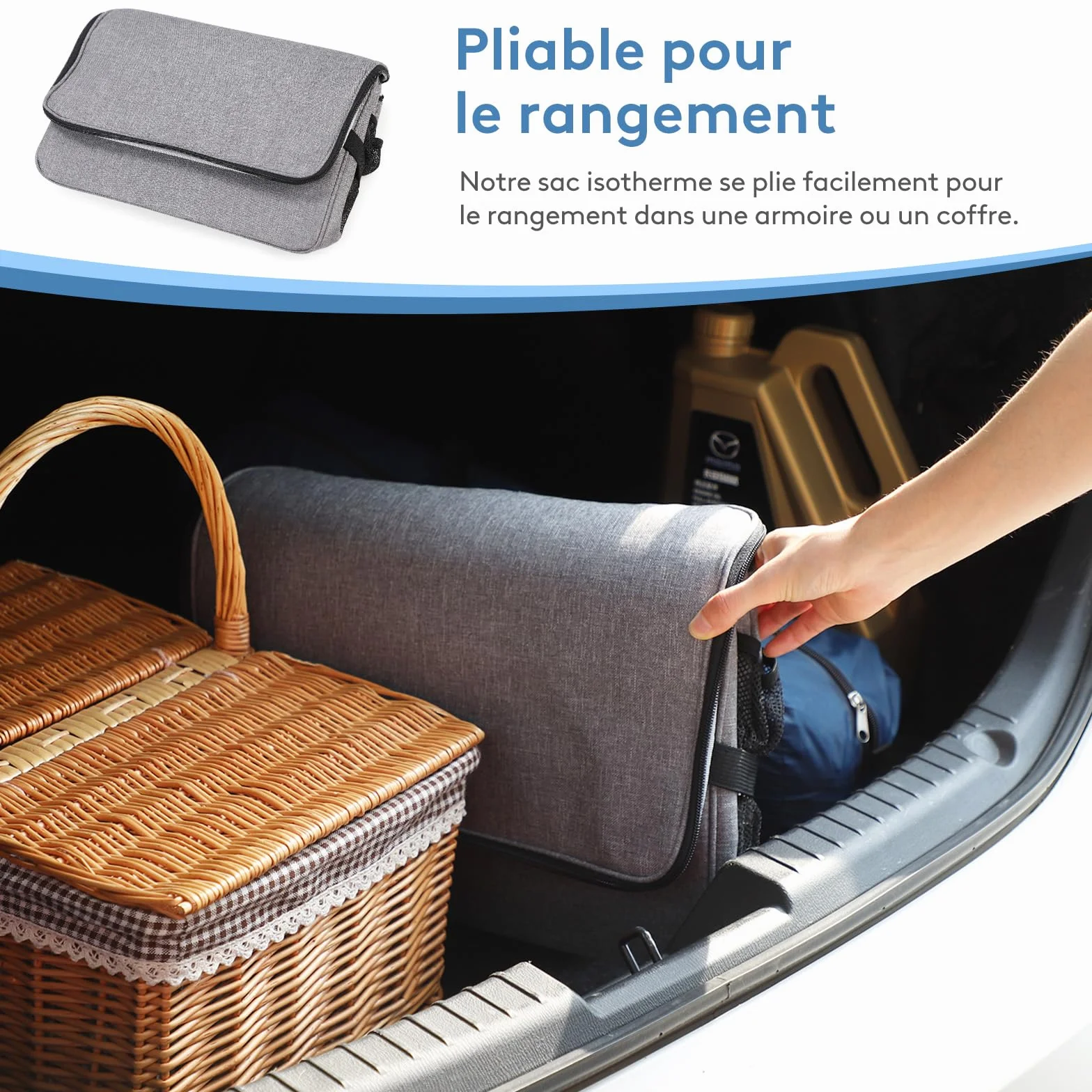 Lifewit Sac Isotherme 30L, Glacière Souple Portable pour Voyage, Pique-Nique, Camping, Gris