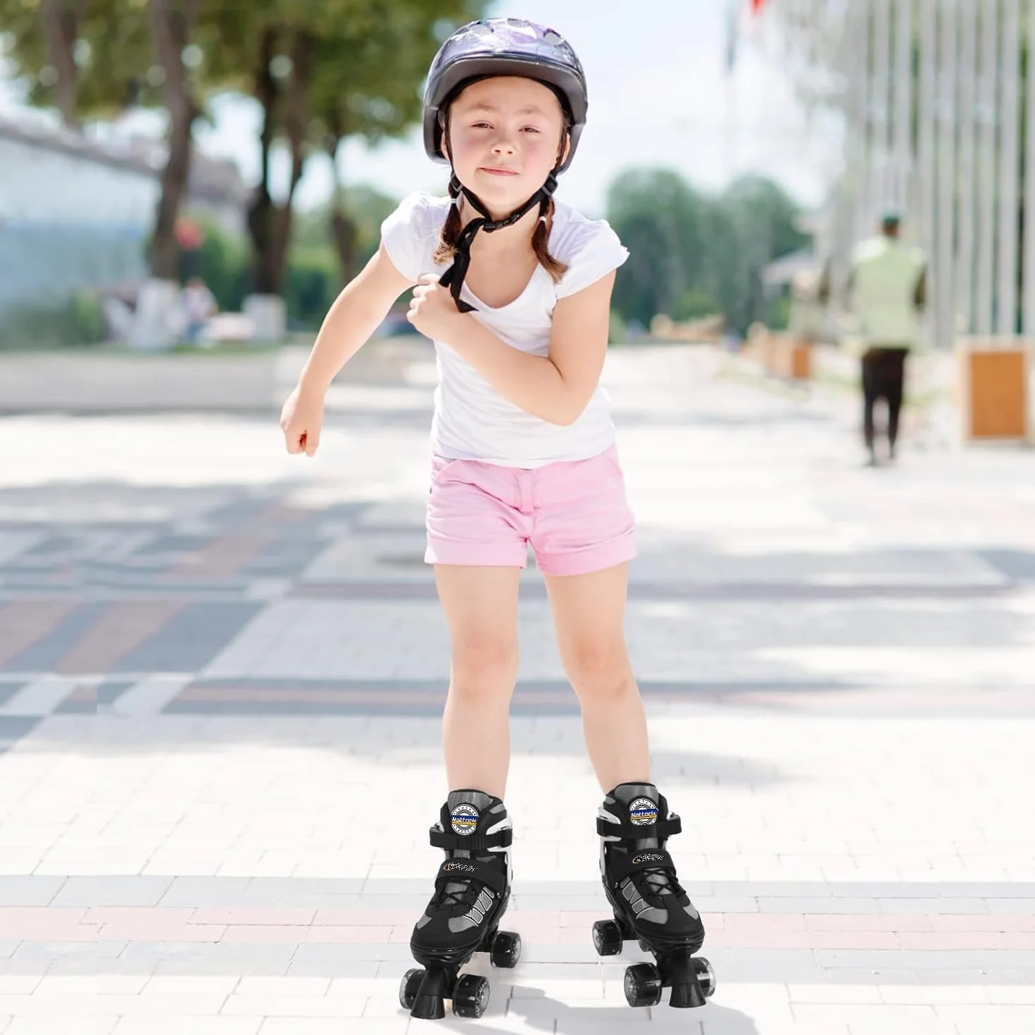 Patins à roulettes pour enfants réglables 4 tailles roues lumineuses extérieur intérieur