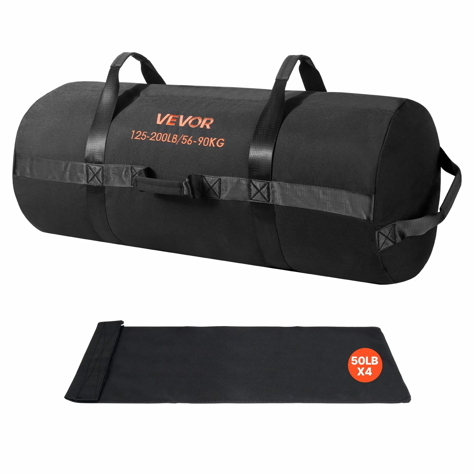 VEVOR Sac de Sable d'entraînement, Sac de Musculation Robuste avec poignées, Noir (Non rempli)