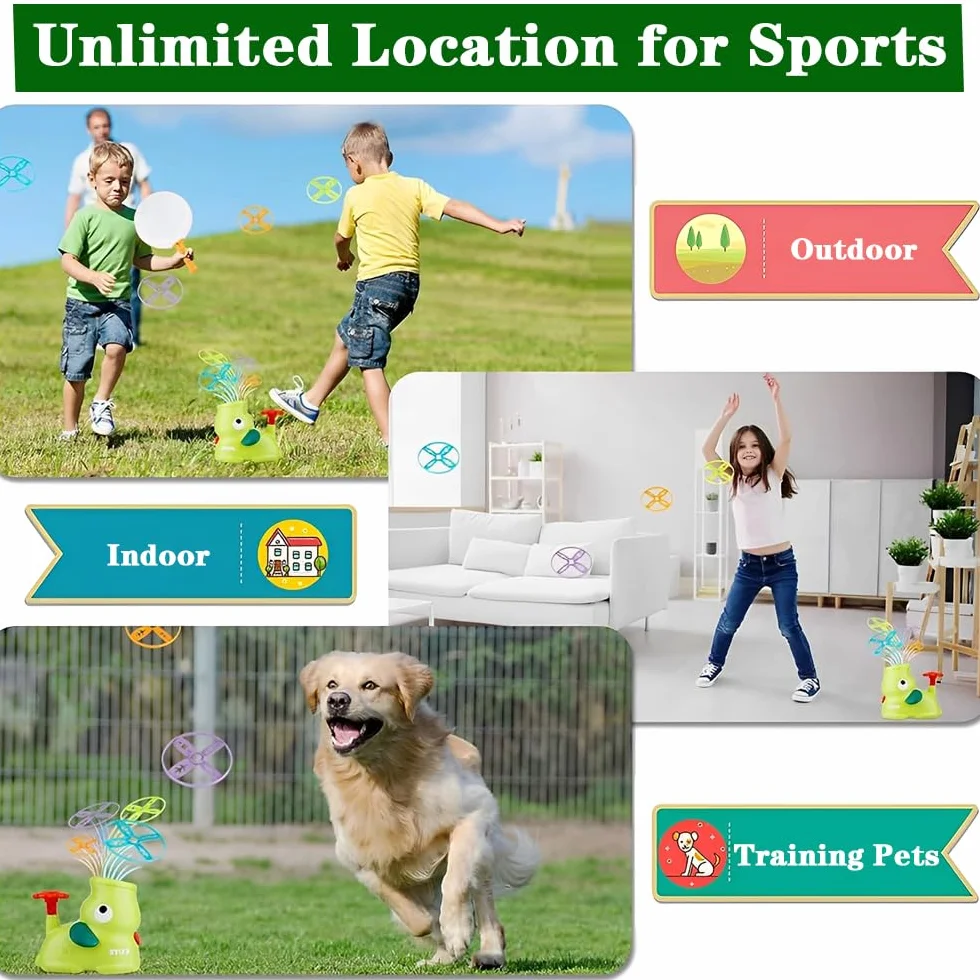 Frisbee Jeux Extérieur Enfants 3-10 Ans Flying Disc Launcher Jouet Jardin