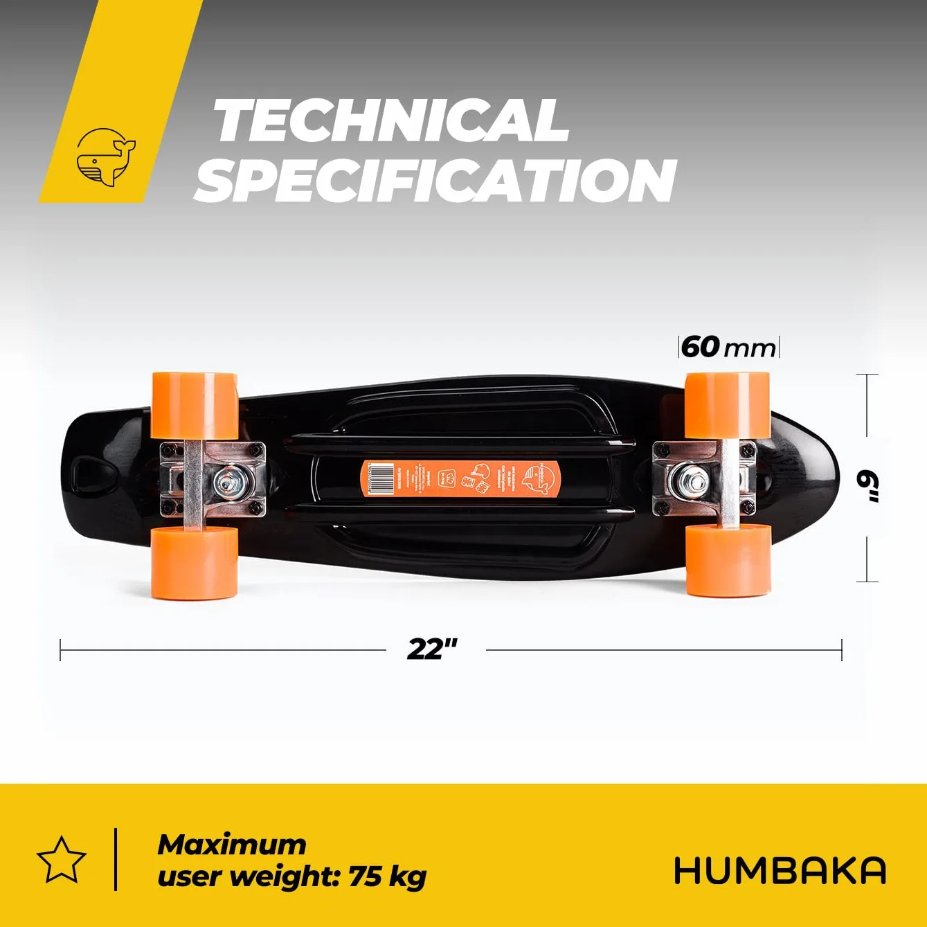Fisk Skateboard enfant camion aluminium roulements ABEC-7 roues polyuréthane noir