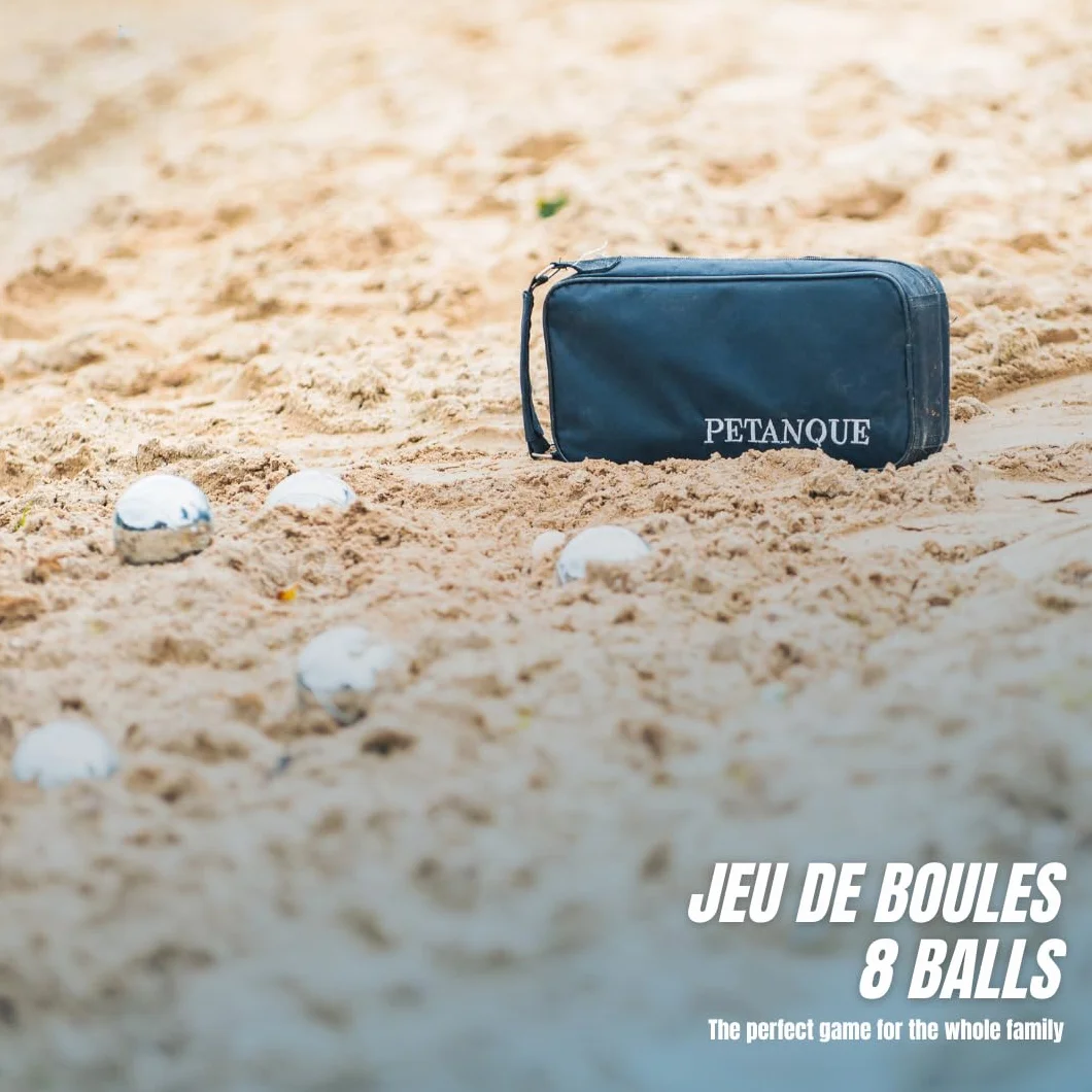 Engelhart Boules de Pétanque 8 Boules 74 mm 720 g Métal avec Sacoche et Accessoires