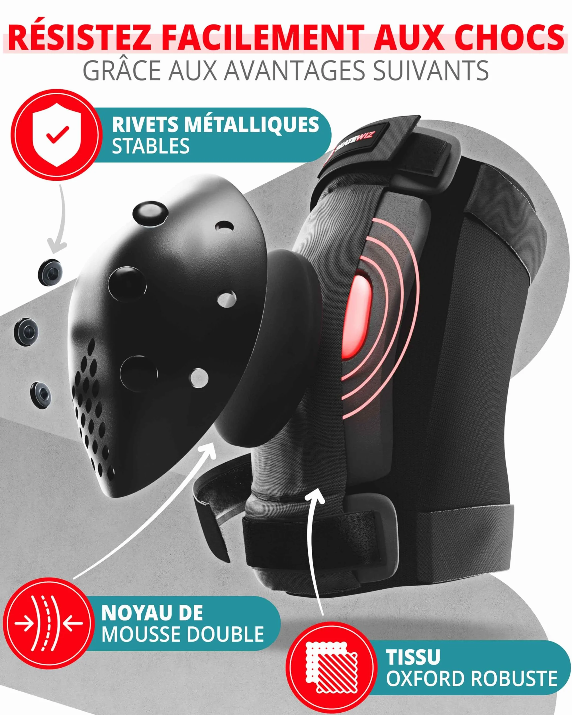 SKATEWIZ Protection Roller Enfant Adulte Skateboard BMX Velo Genouillère 6pc