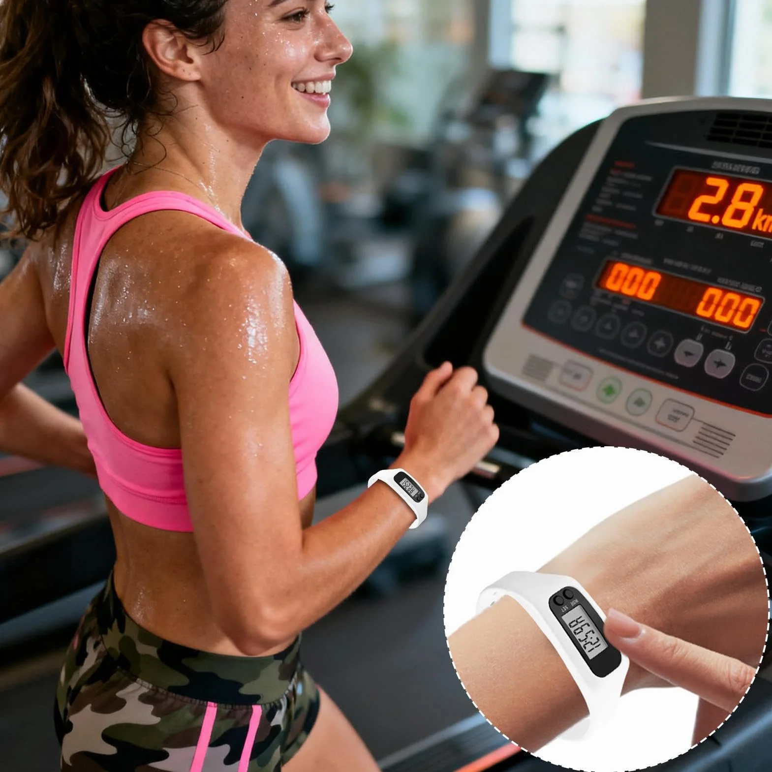 Montre Podomètre Grand Écran Compteur de Pas et Calories Sans Téléphone Ni Application pour Hommes Femmes Seniors