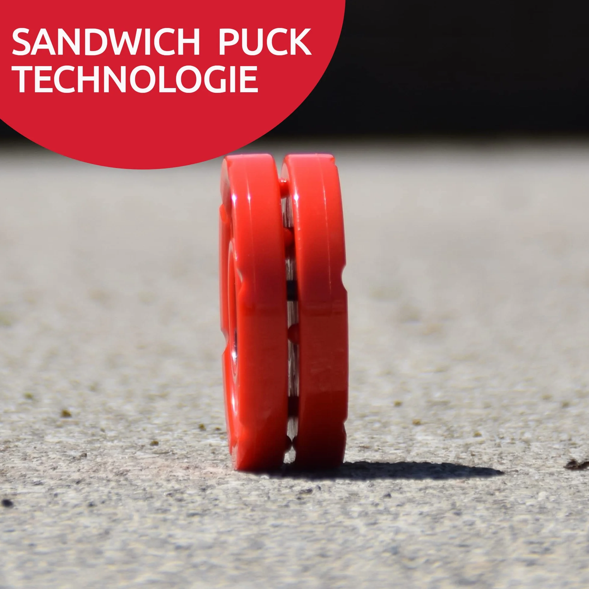 Base Sandwich Pro Stickhandling Puck 120g Rot 7,5 cm Inline Street Hockey