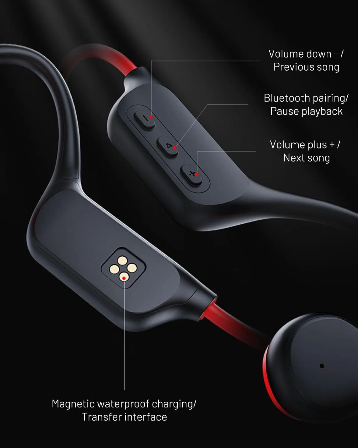 Casques à conduction osseuse IPX8 étanches natation mémoire 32G Bluetooth 5.3 sport microphone sans fil