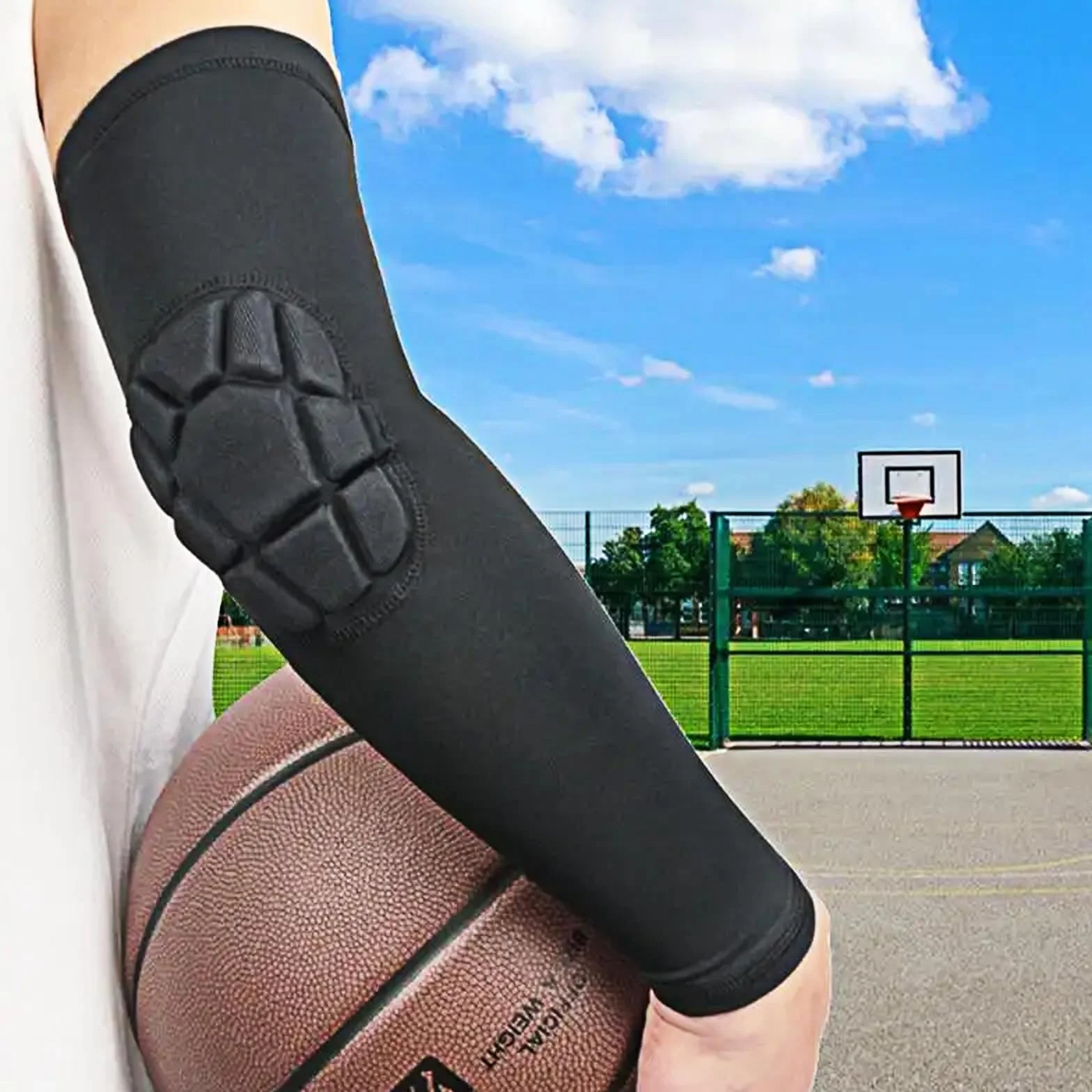 Rembourré Coudiere Volleyball, Manchon de Compression Bras, Protege Coude Musculation Anti-Chocs