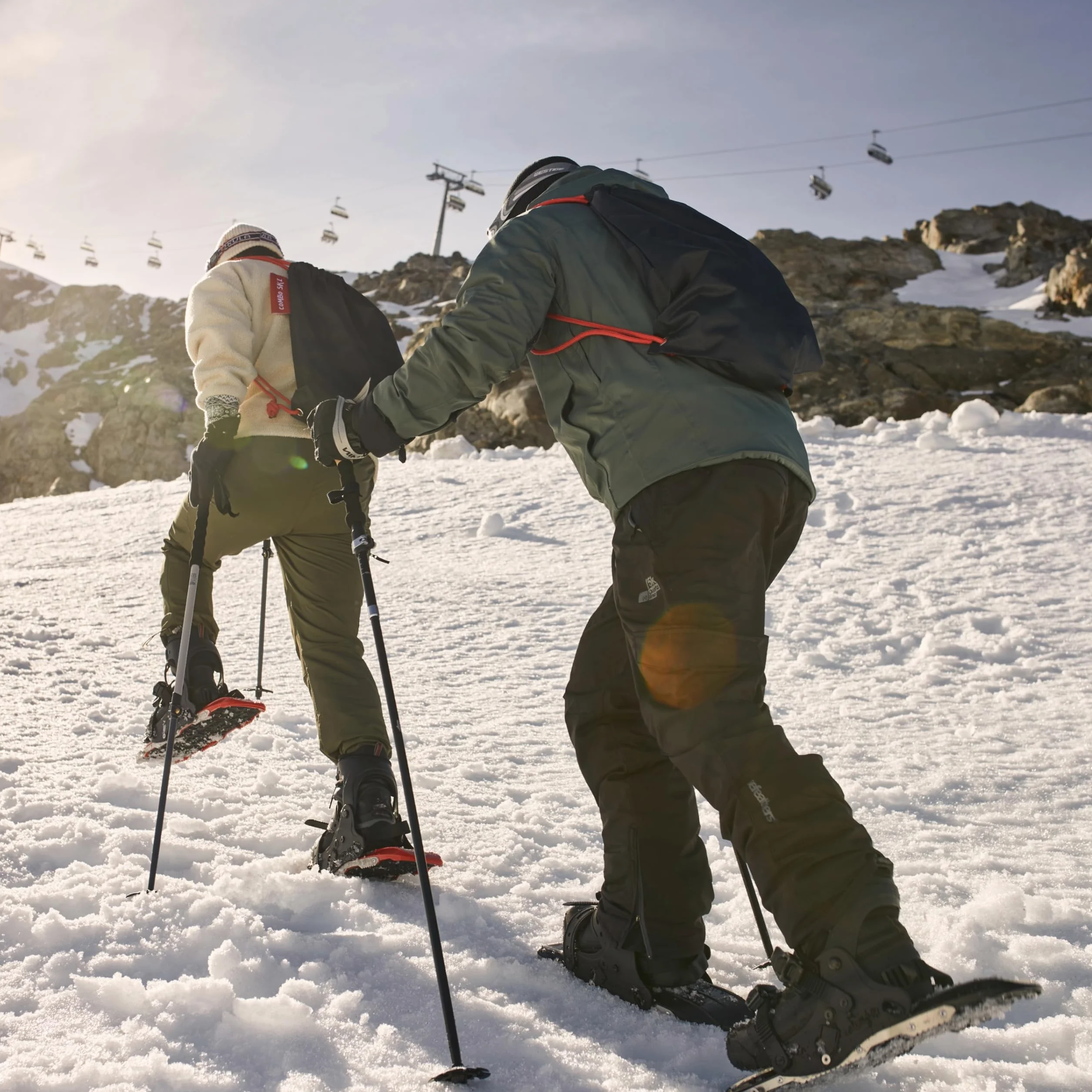 Raquettes à neige 2 en 1 homme femme pointure 36-48 ski traçage escalade hiver