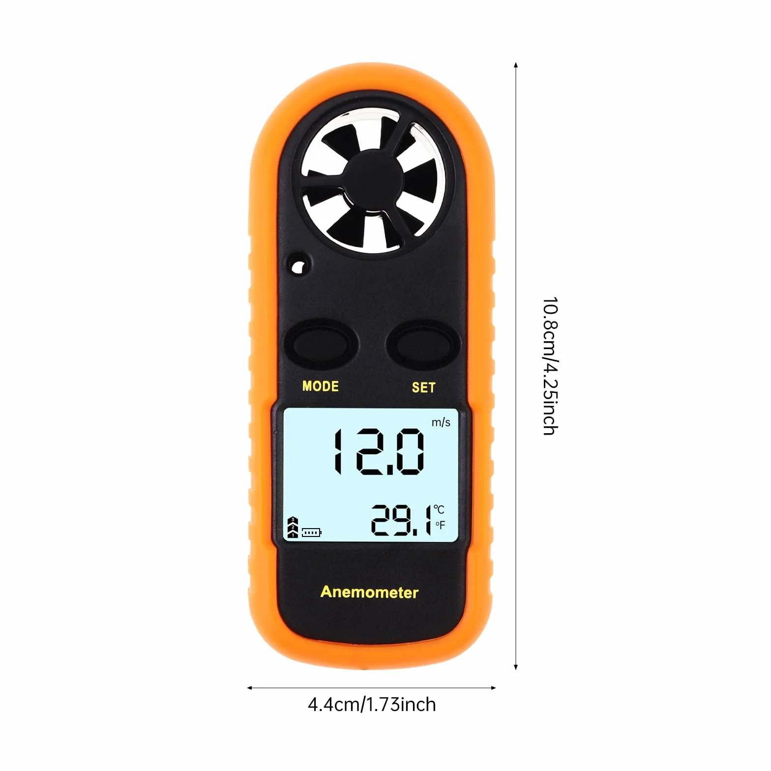 Anémomètre Portable Numérique Haute Précision avec Écran LCD pour Météorologie, Pêche, Cerf-volant