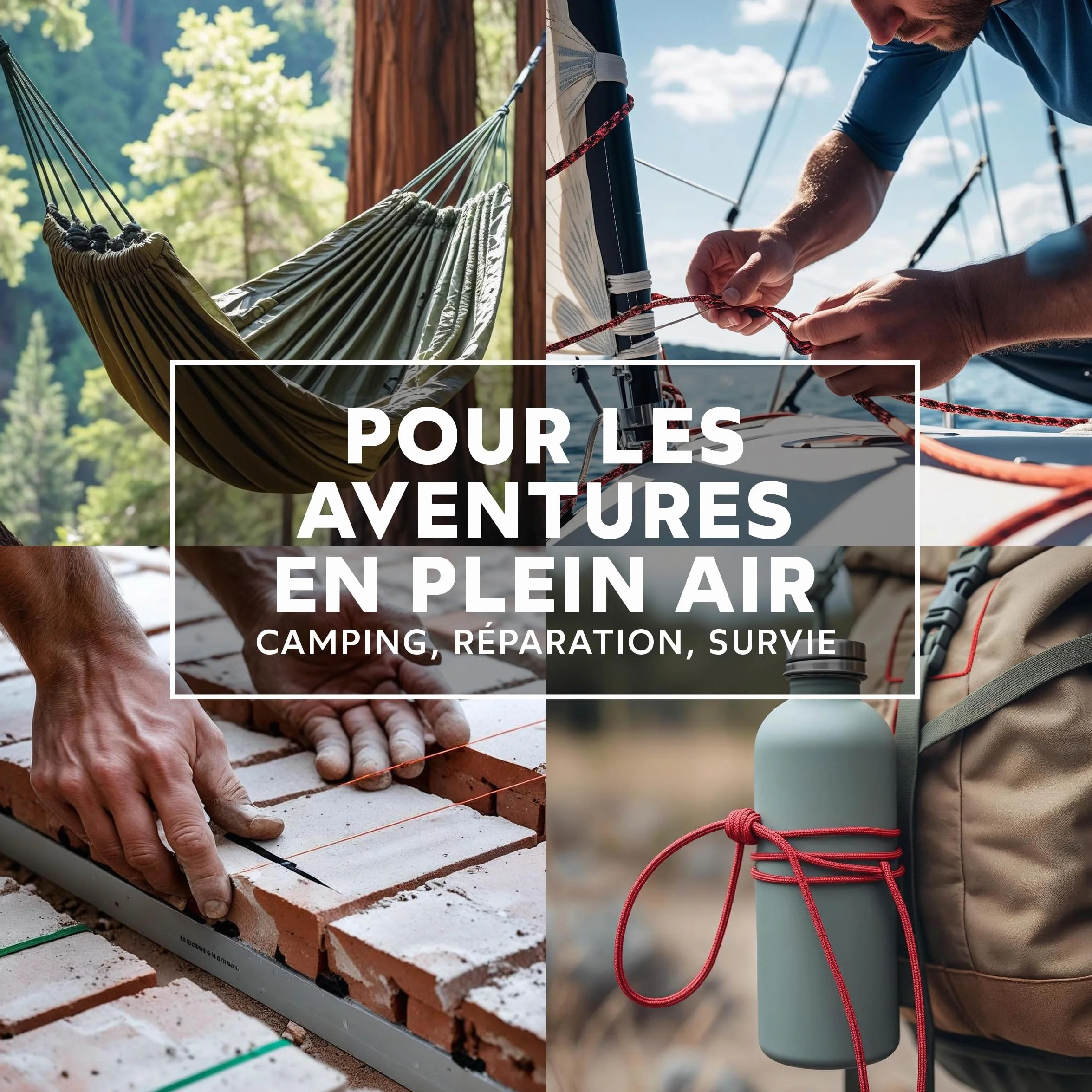 GO!elements Paracord 750 Type IV Corde en Nylon ø 4,5 mm 11 brins 340 KG Survie Camping