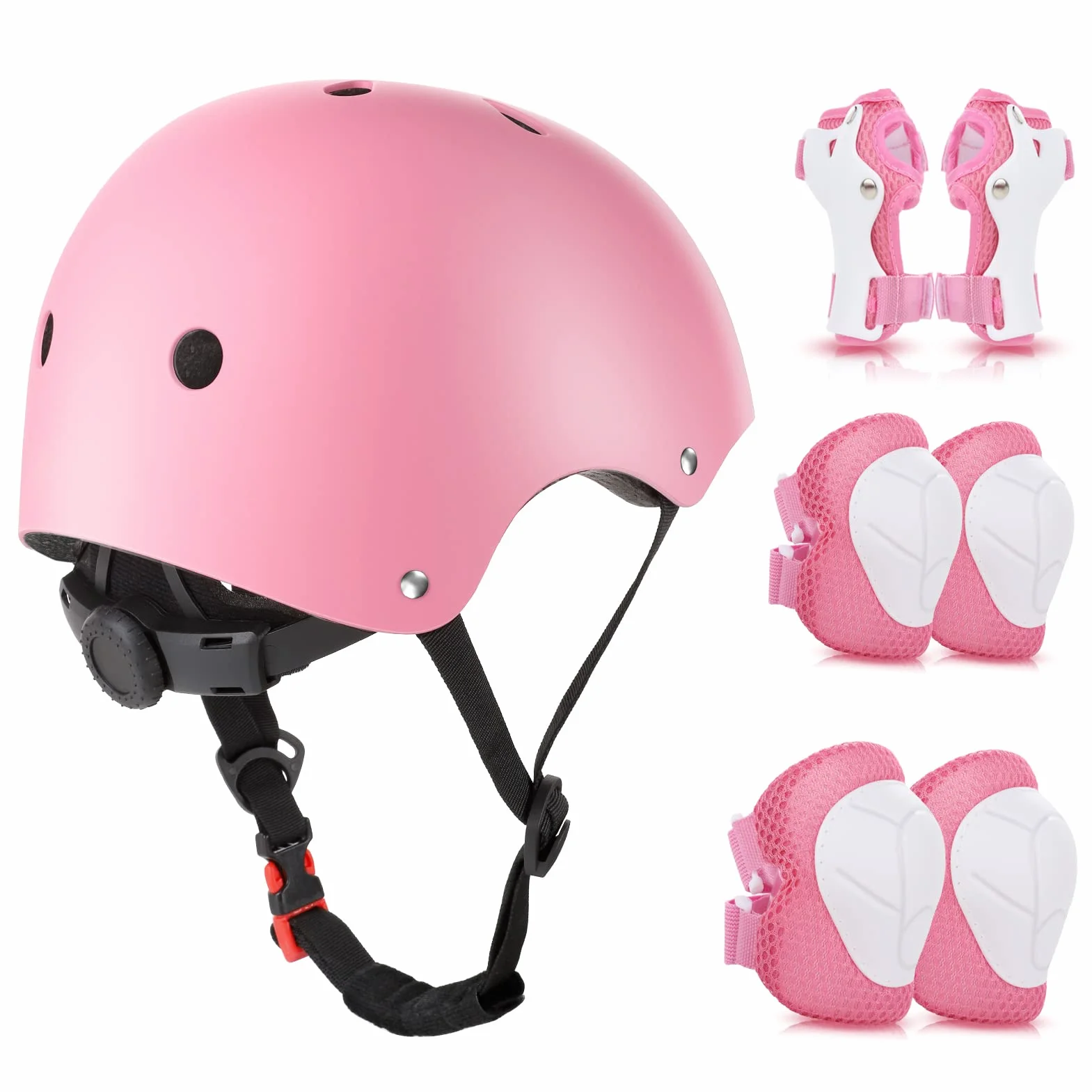 WayEee Protection Roller Enfant Casque Genouillères Ensemble de Protections Roller Skateboard Vélo Trottinette 3-10 ans