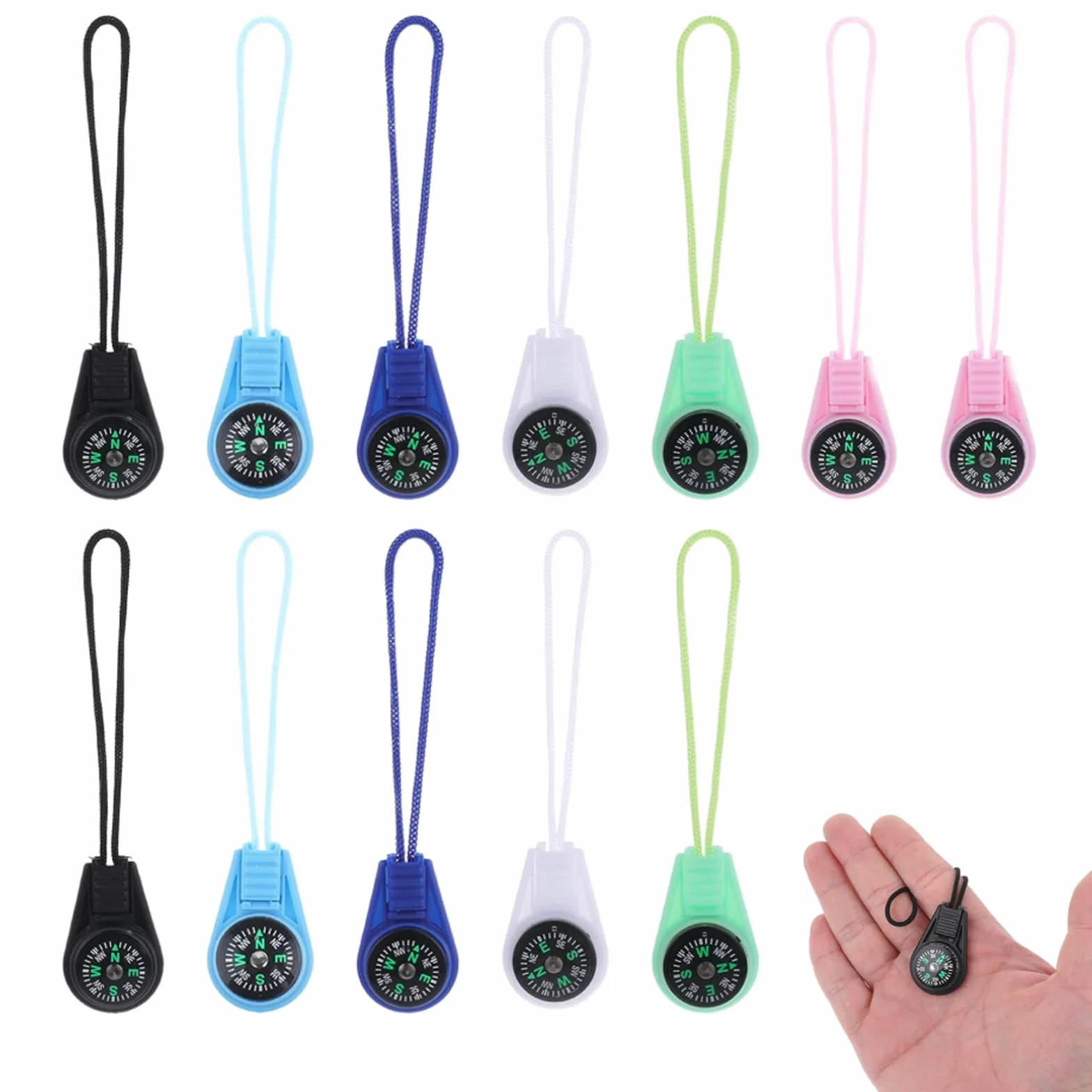 Lot de 12 mini boussoles multicolores pour enfants