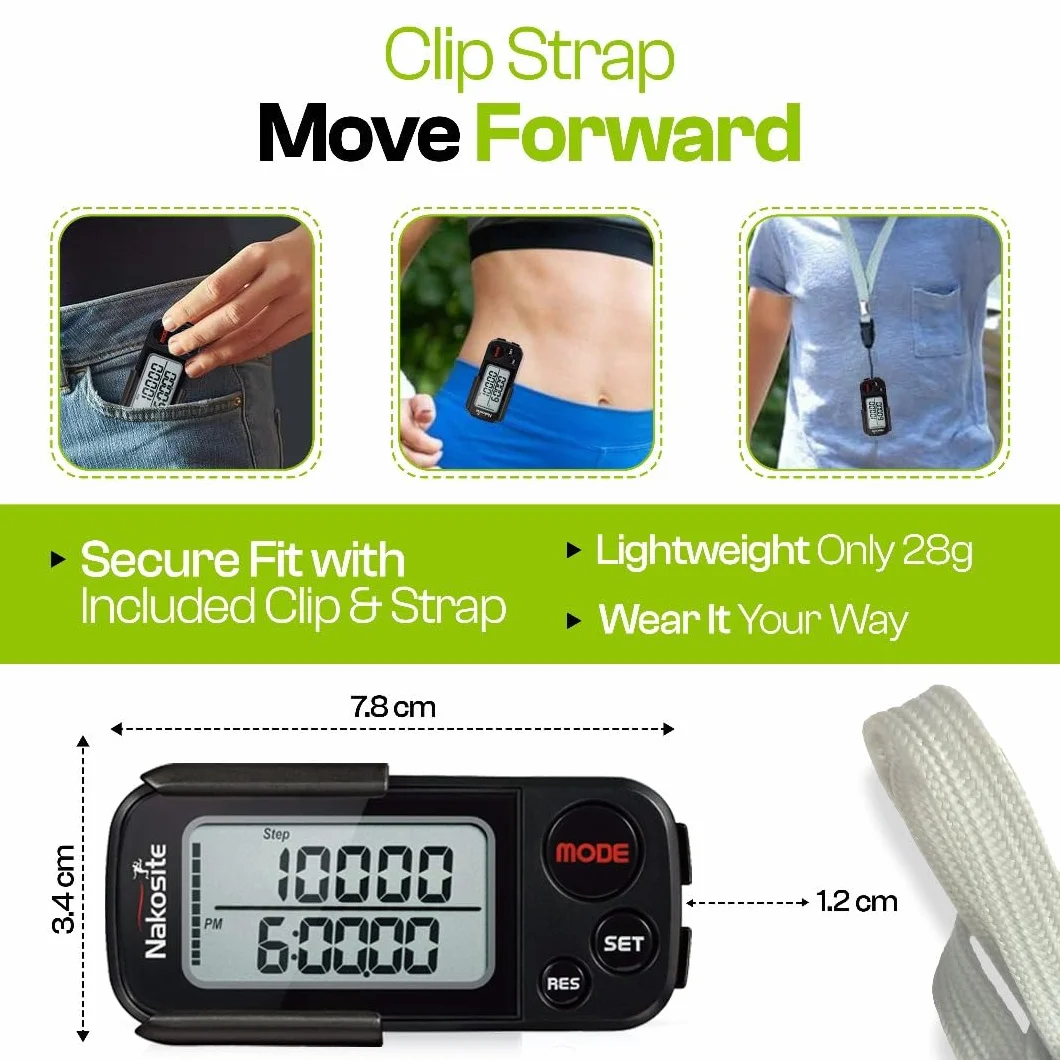 Podomètre Marche 3D Fitness Tracker Traqueur d'Activité Montre Sport Femme Homme Compteur de Pas Distance Calories Brûlées