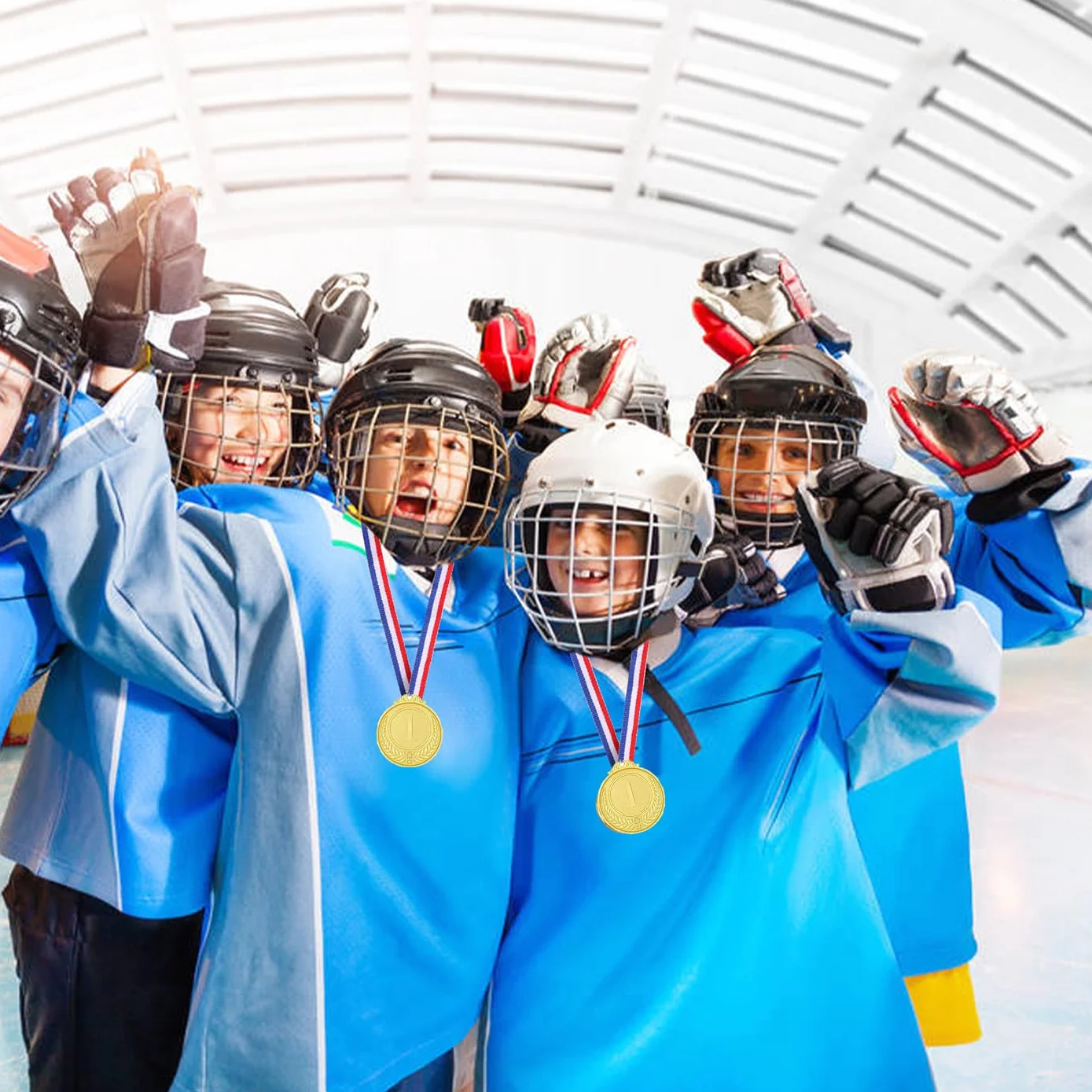 Médailles d'or avec Rubans de Cou 12 Pièces pour Jeux Scolaires Sport Compétitions 5cm