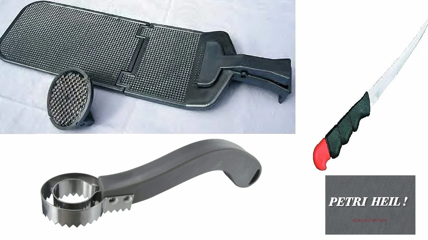 Kit de préparation de poisson avec couteau à fileter et planche pliable Petri Heil