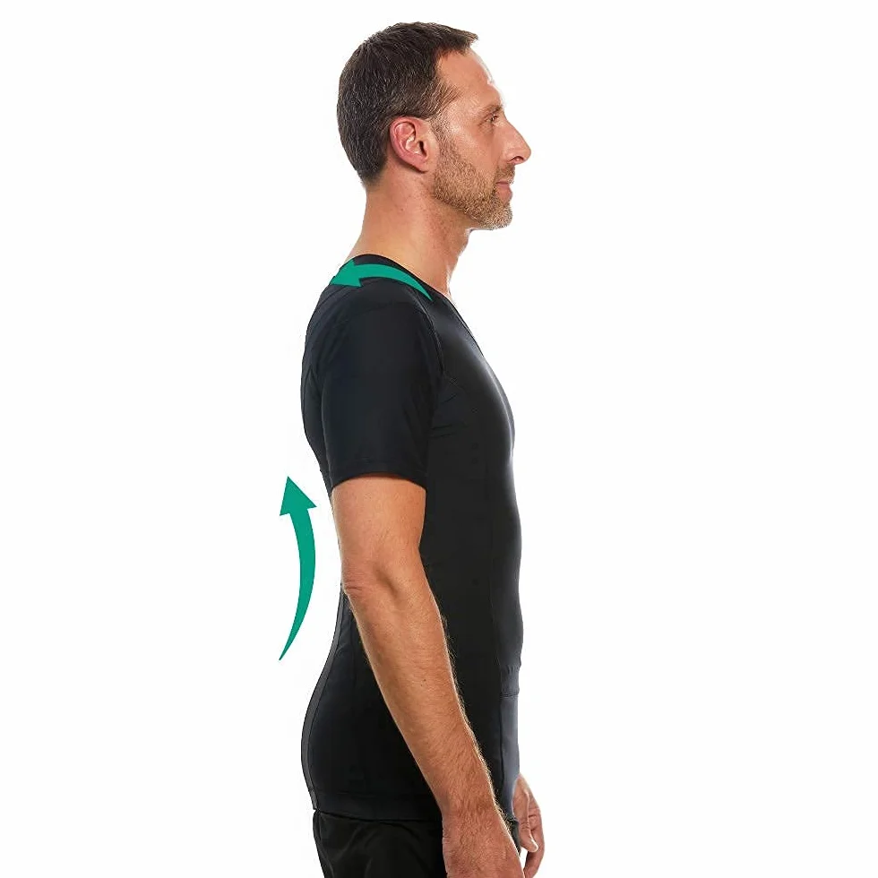 Anodyne Correcteur de Posture du Dos et Épaules Hommes T-Shirt Noir S