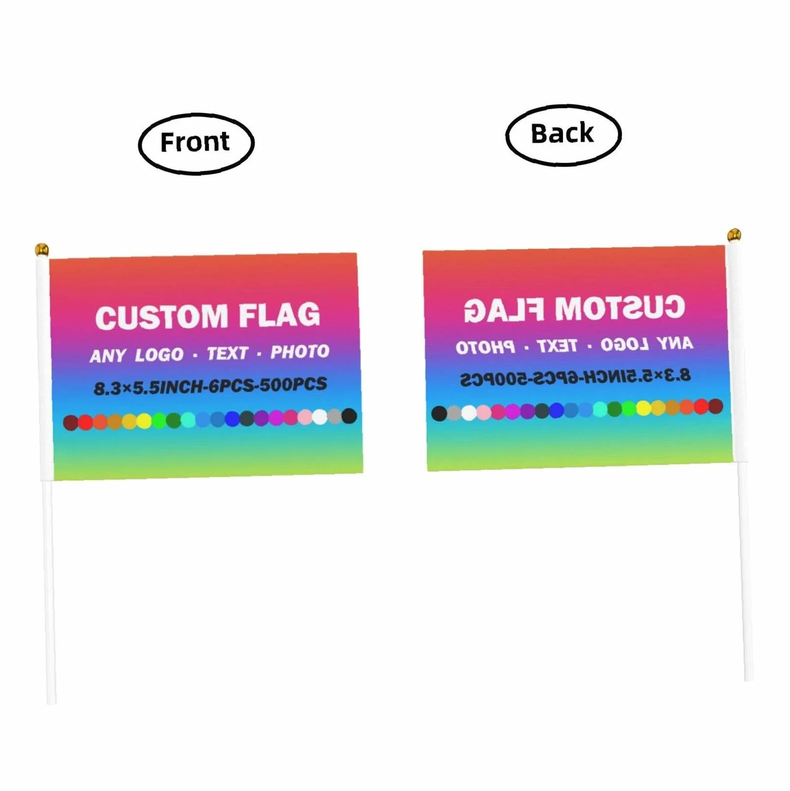 Drapeaux Portables Personnalisés avec Mât, Mini Drapeaux avec Logo et Texte pour Événements Sportifs, Match de Football