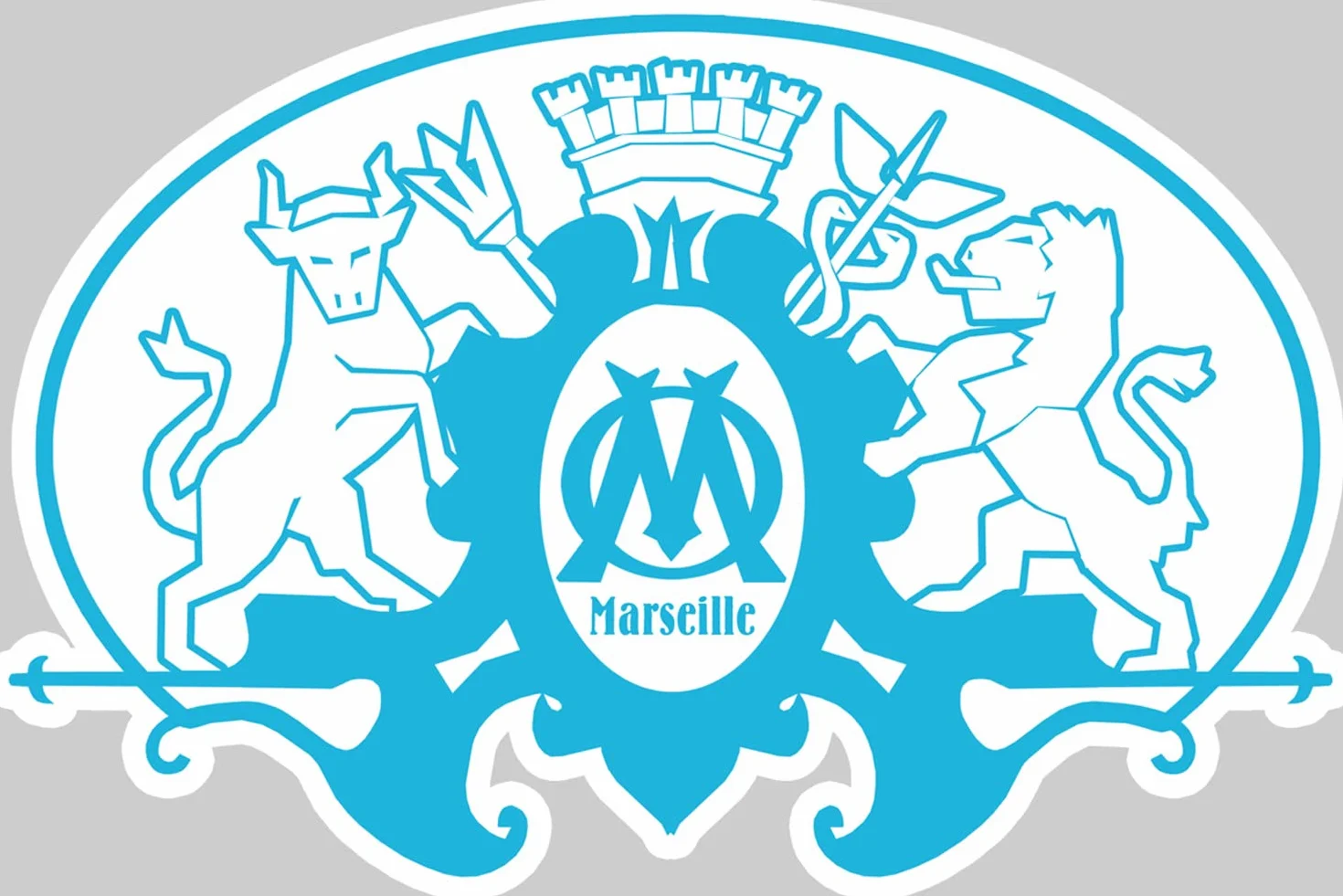 Blason Marseille Sticker 20x13,3cm Autocollant