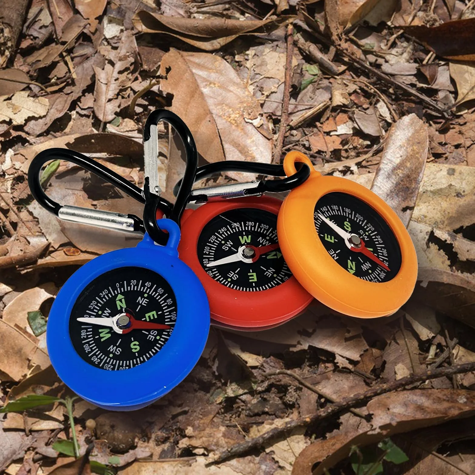 Mousqueton Multifonction avec Boussole, Mini Kompass Kinder, Boussole Enfant Portable pour Randonnée Camping