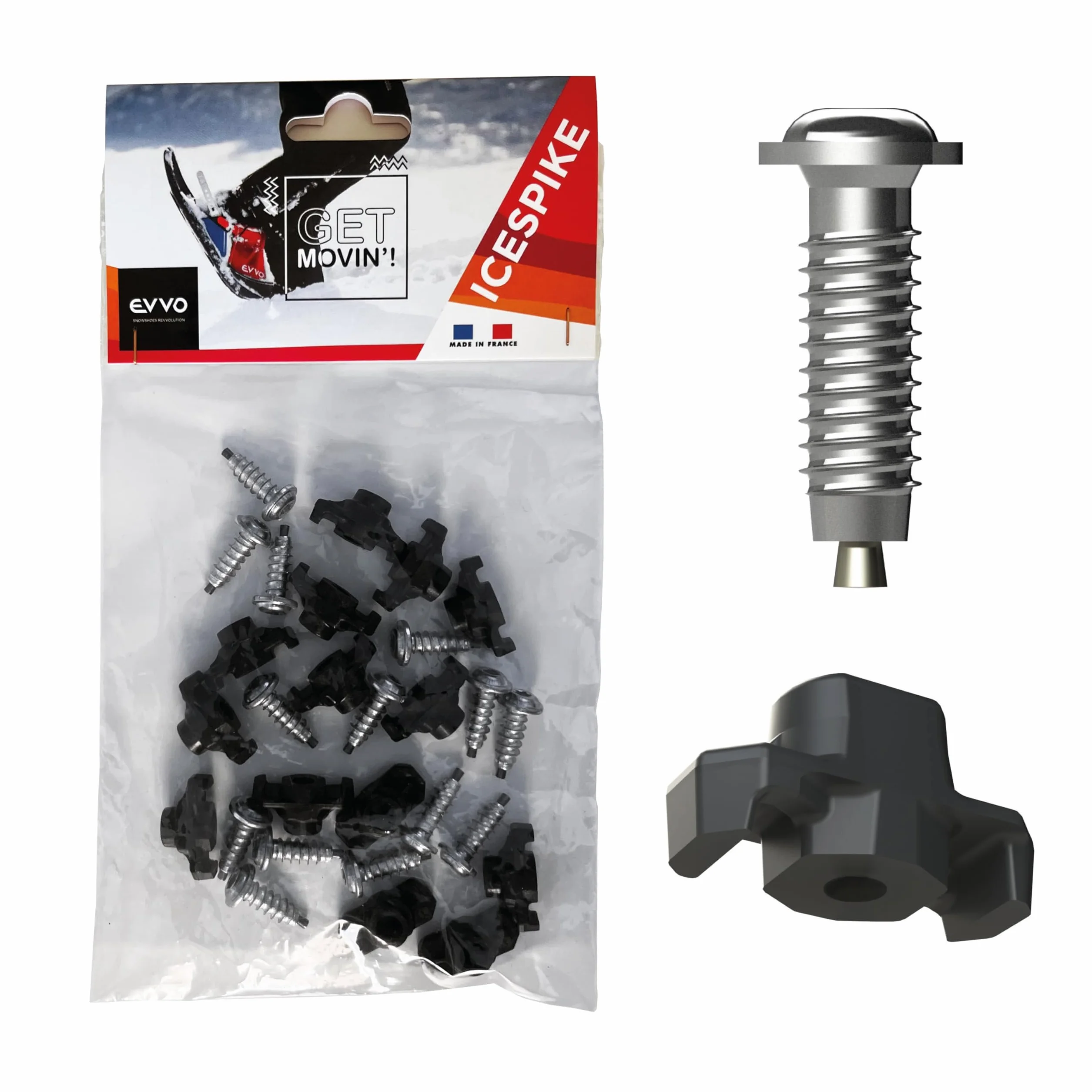 EVVO kit Accessoire Crampon Icespikes 14 Pointes carbure pour Raquettes à Neige