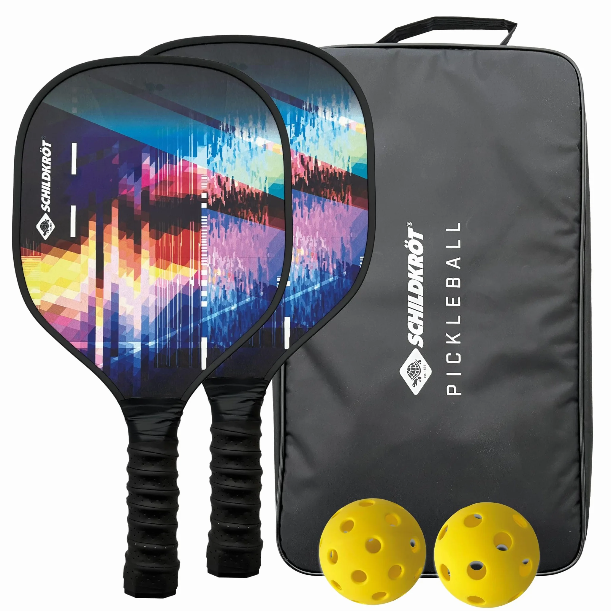 Schildkröt Pickleball Set 2 Raquettes 1 Balle Intérieure Extérieure Sac Transport