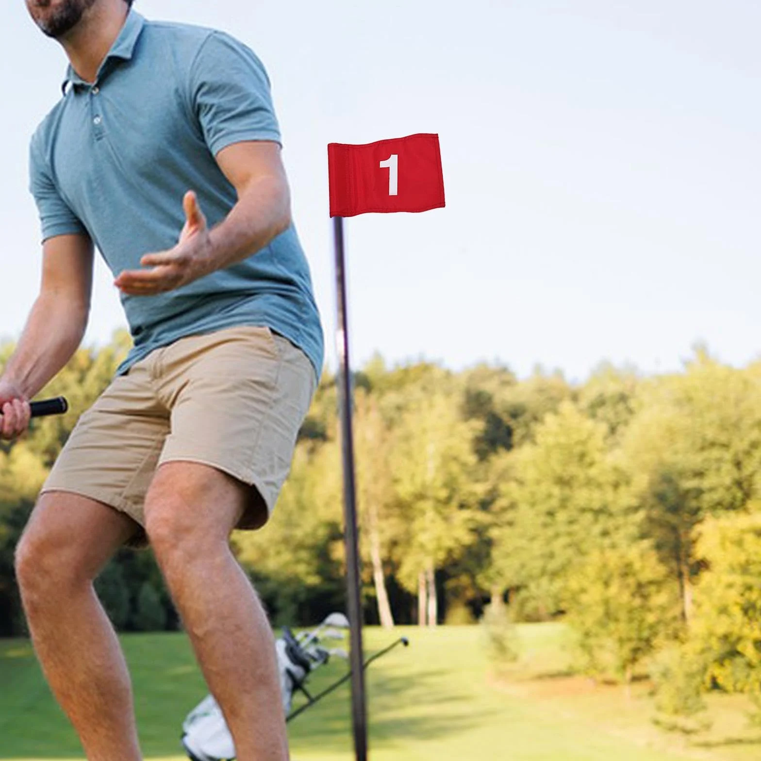 Drapeaux de Golf avec Tube inséré, Drapeau Vert pour Parcours d'entraînement extérieur