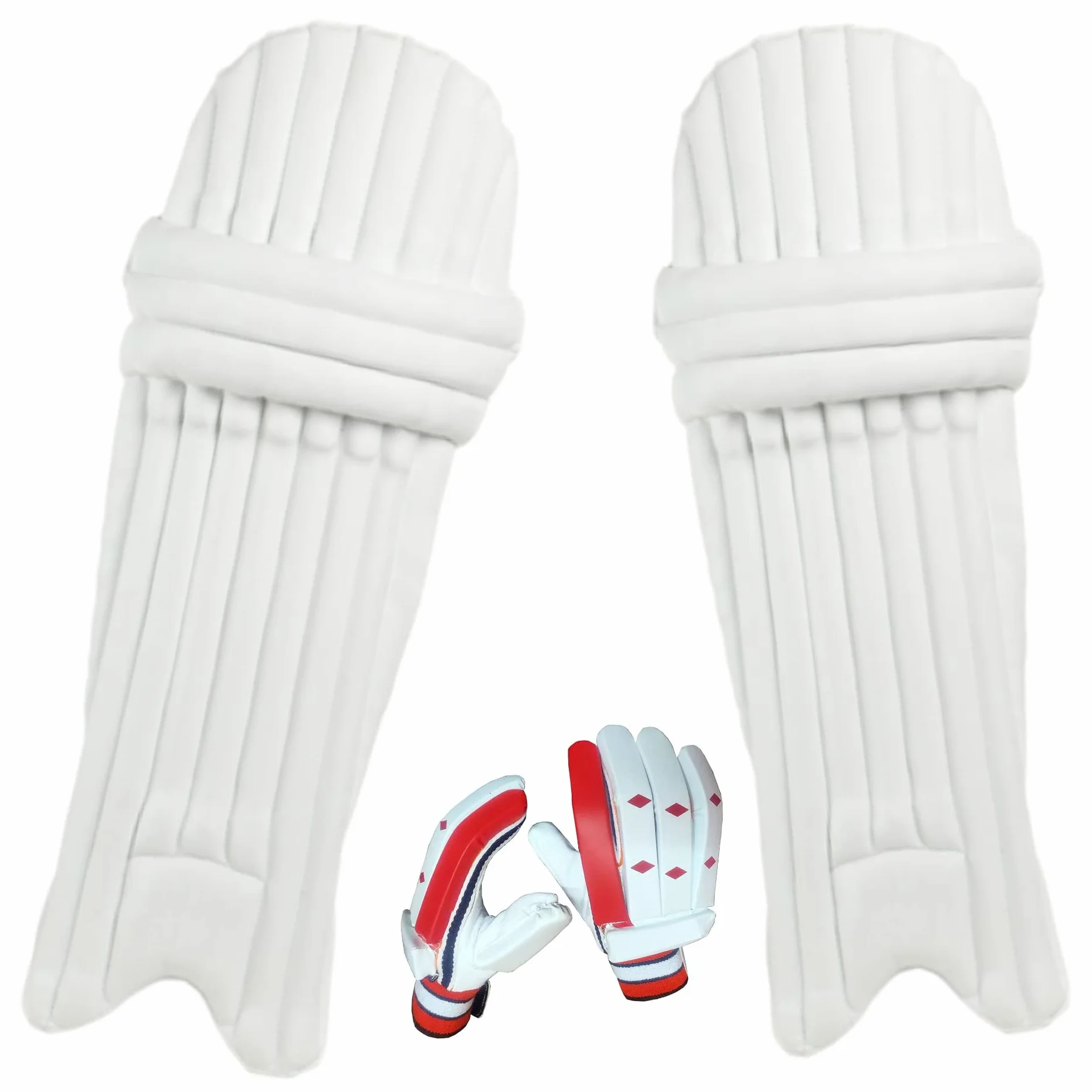 Cricket Leg Pad with Batting Gloves PU Men Training Practice