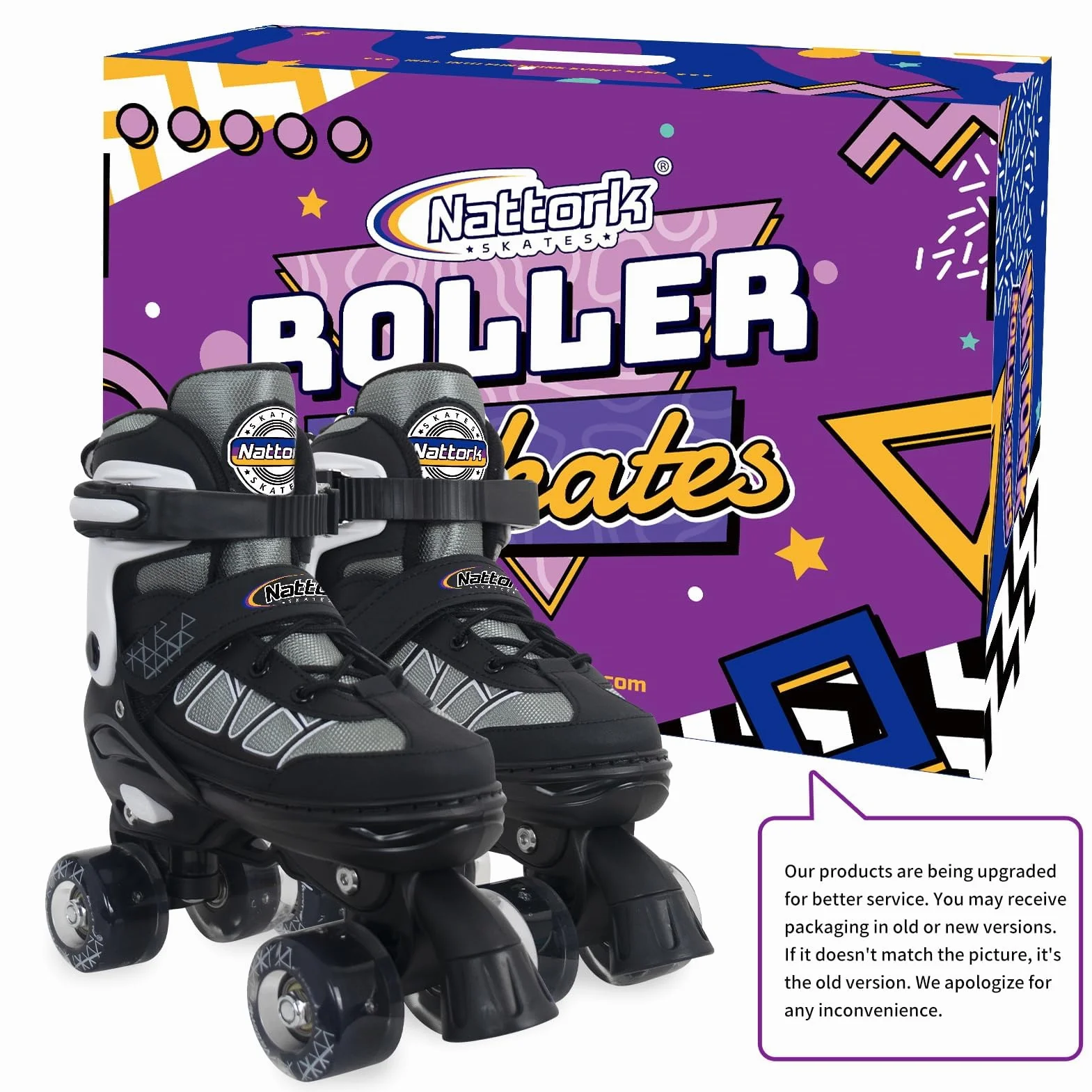 Patins à roulettes pour enfants réglables 4 tailles roues lumineuses extérieur intérieur