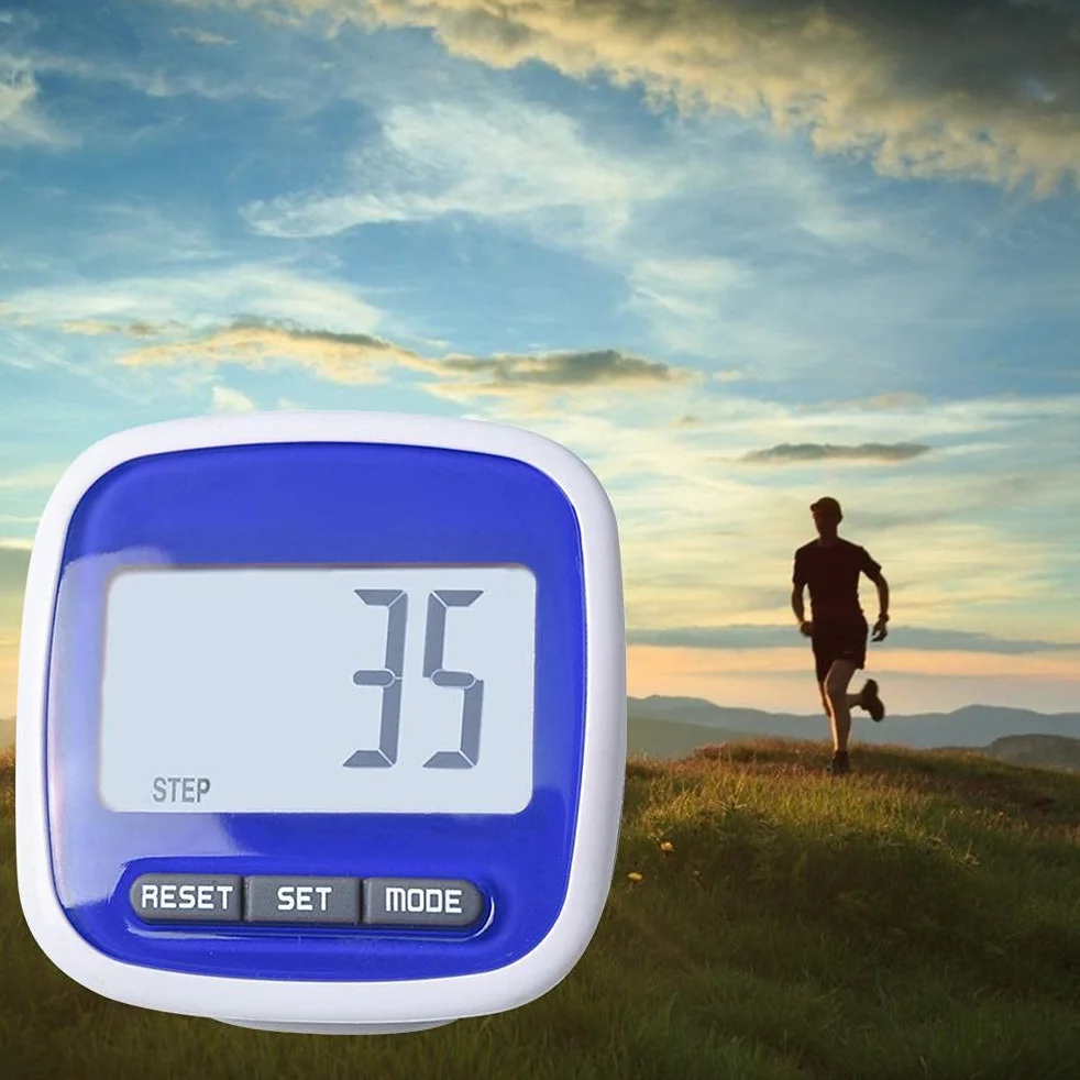 Podomètre de Marche Compteur de Pas Capteur 3D Distance Calorique Réglage du Poids Course à Pied Fitness Randonnée