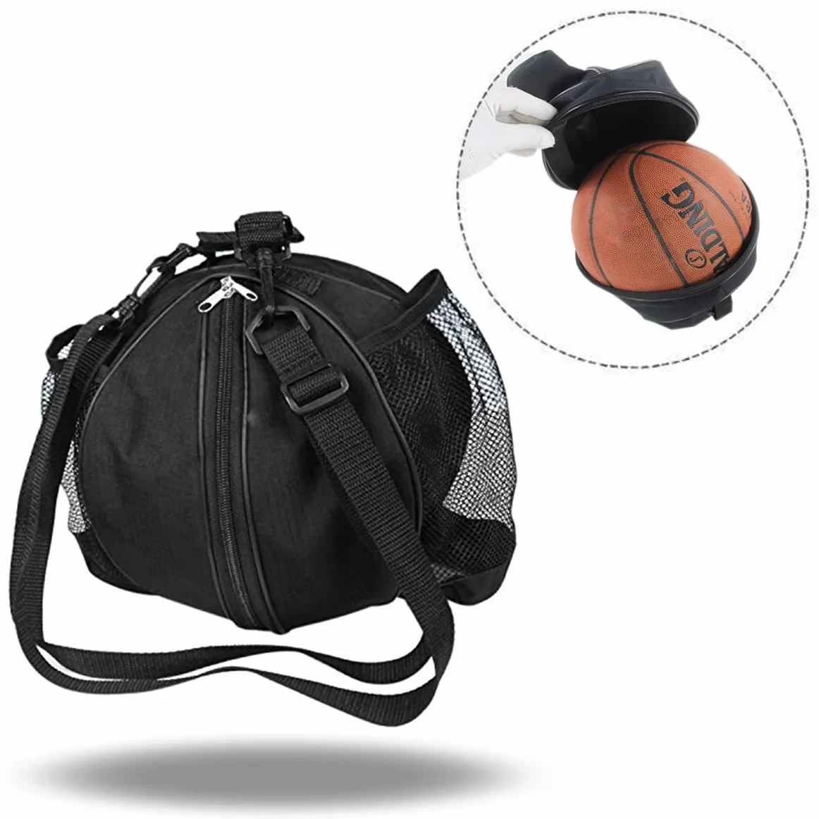 Sacs à Bandoulière pour Ballon de Basketball, Entraînement, Sport, Noir