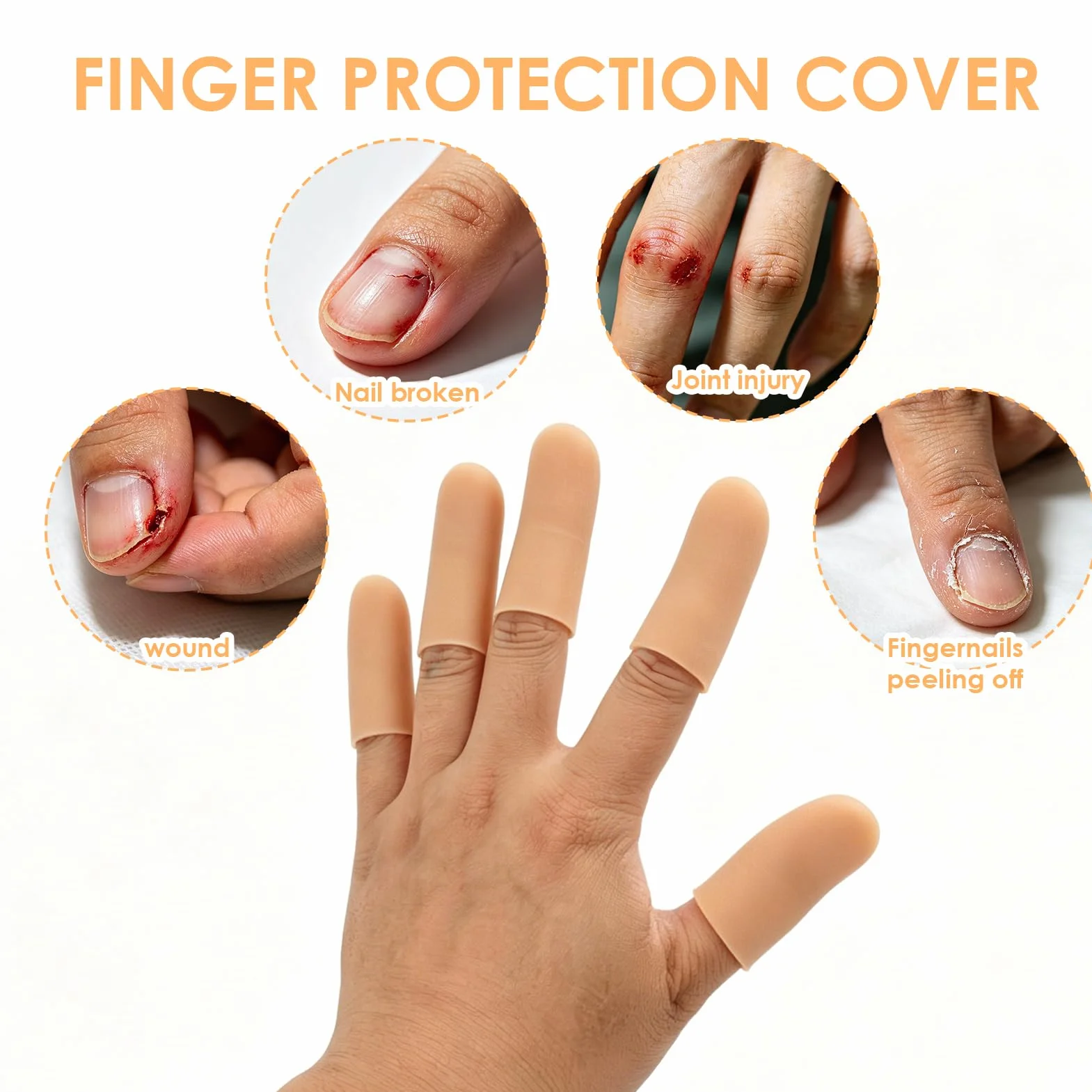 Protège Doigts en Silicone Étanches 30PCS, SEBS Protection Durable Réglable Pouce Flexible