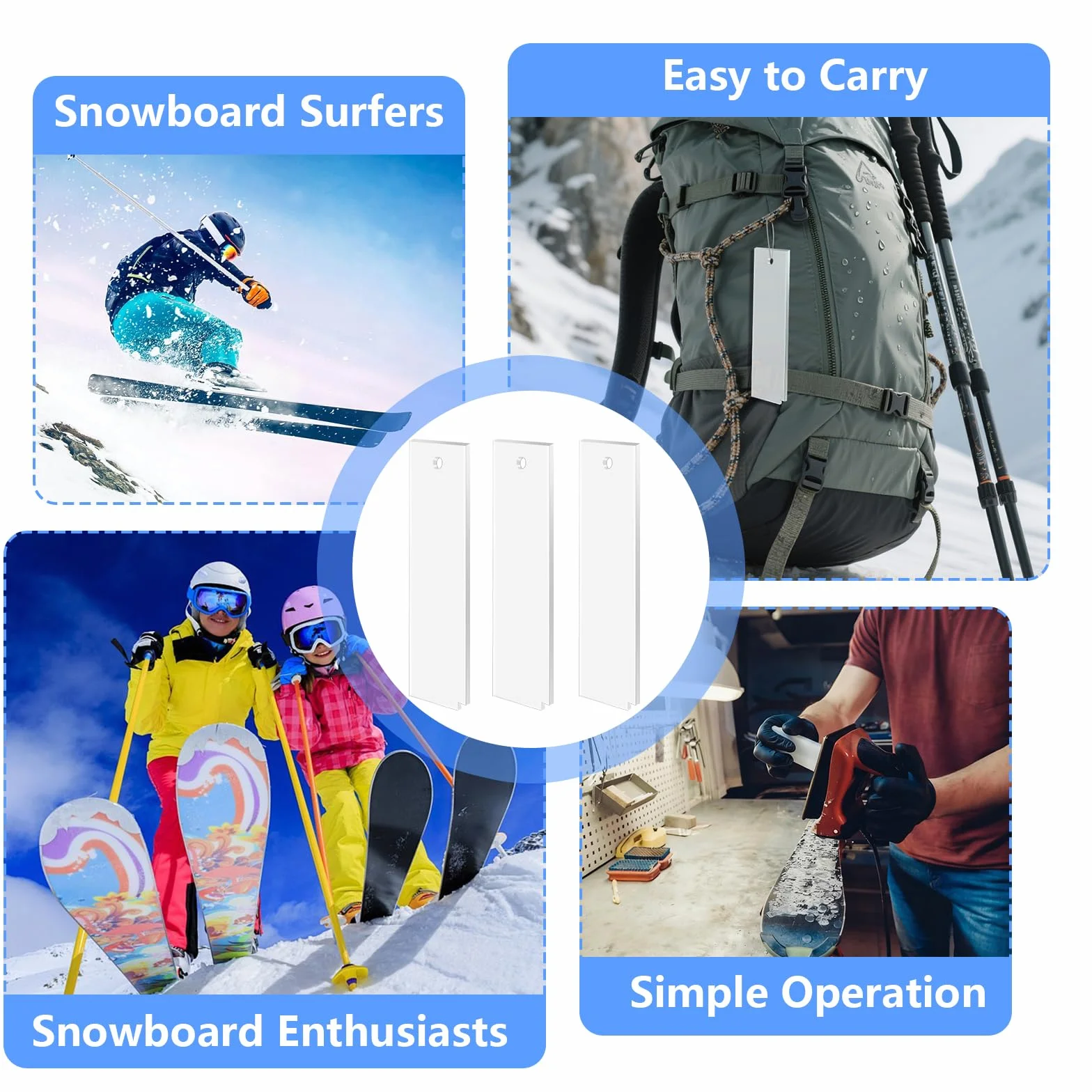 Grattoir Fart Ski Acrylique 5mm 23cm Raclettes Snowboard