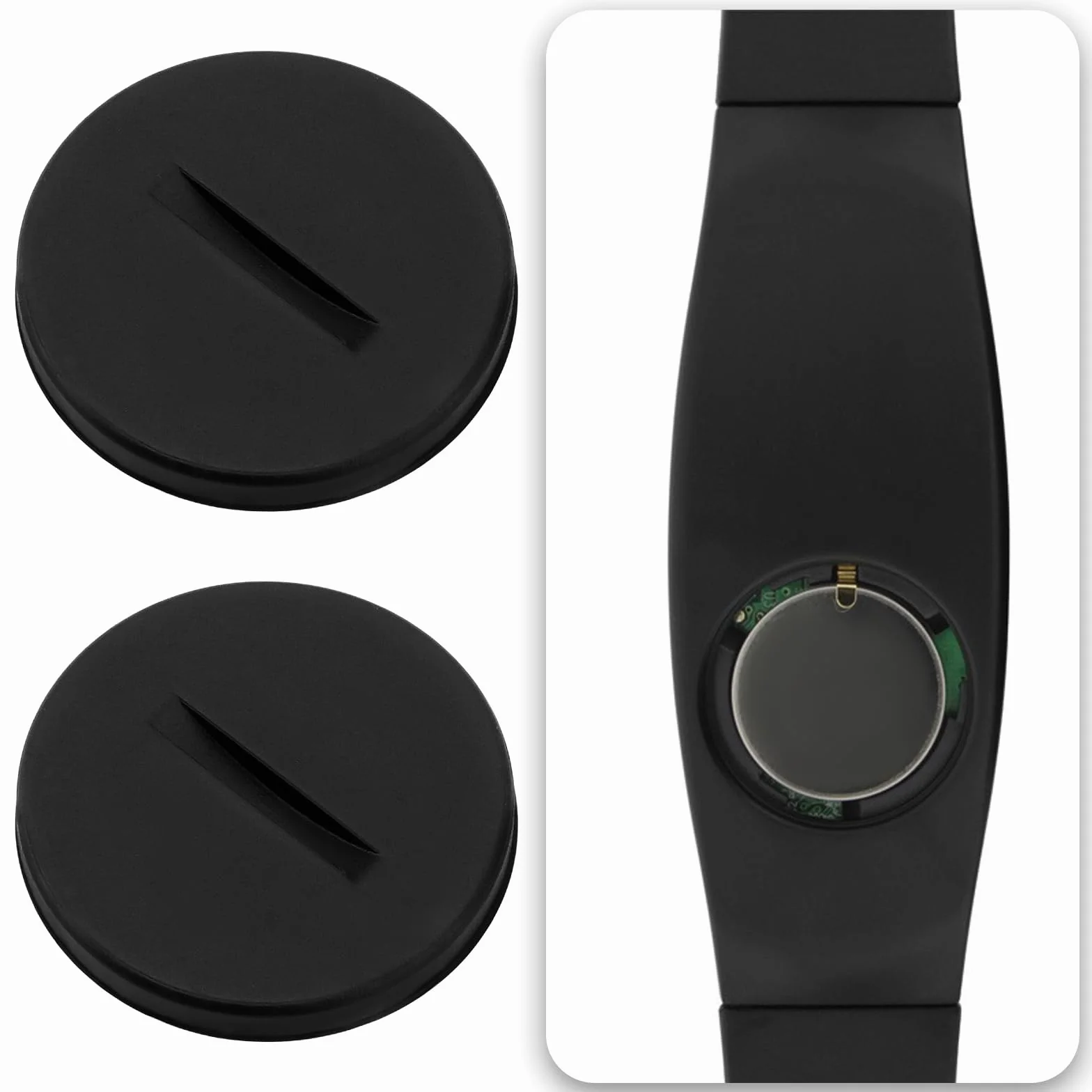 Cache-piles de rechange en plastique 25 mm pour moniteur fréquence cardiaque Wahoo TICKR HRM - Noir