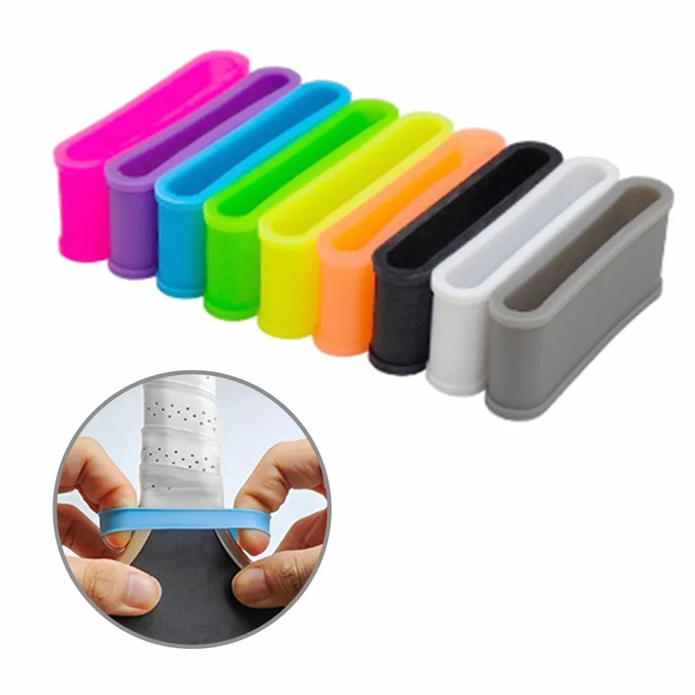 Lot de 9 anneaux de fixation en silicone pour raquette de pickleball Multicolore 5 cm