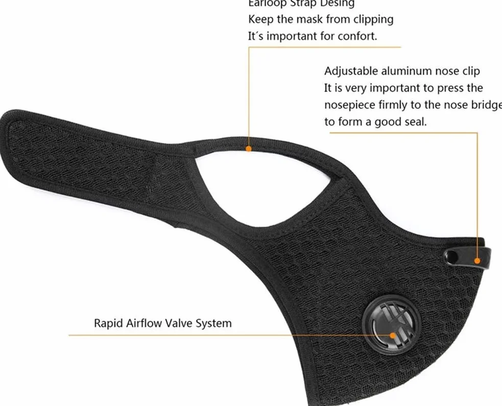 Masques Cyclisme du Sport Vélo Moto avec Charbon Actif