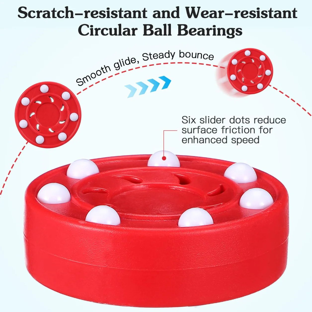 Lot de 2 Rollers de Hockey en Plein air Puck Street Hockey intérieur Hockey sur Glace Green Biscuit Pro Puck Roller Hockey Jeu d'entraînement