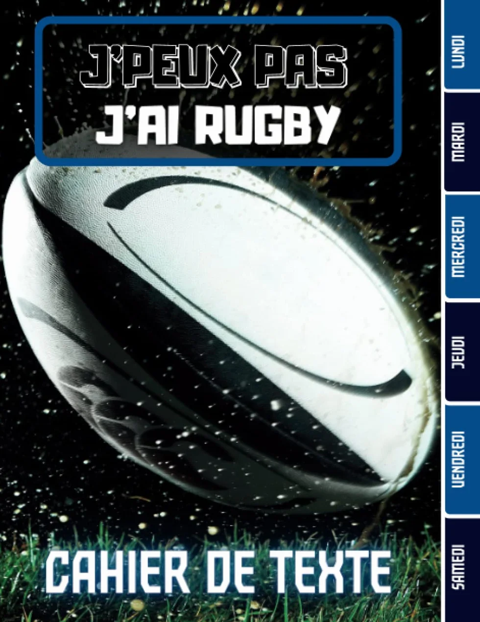 Cahier de Texte Rugby Sport Ballon Ovale Coloriages Rugbyman Écoliers Garçon Fille Primaire CP CE1 CE2 CM1 CM2 Collège