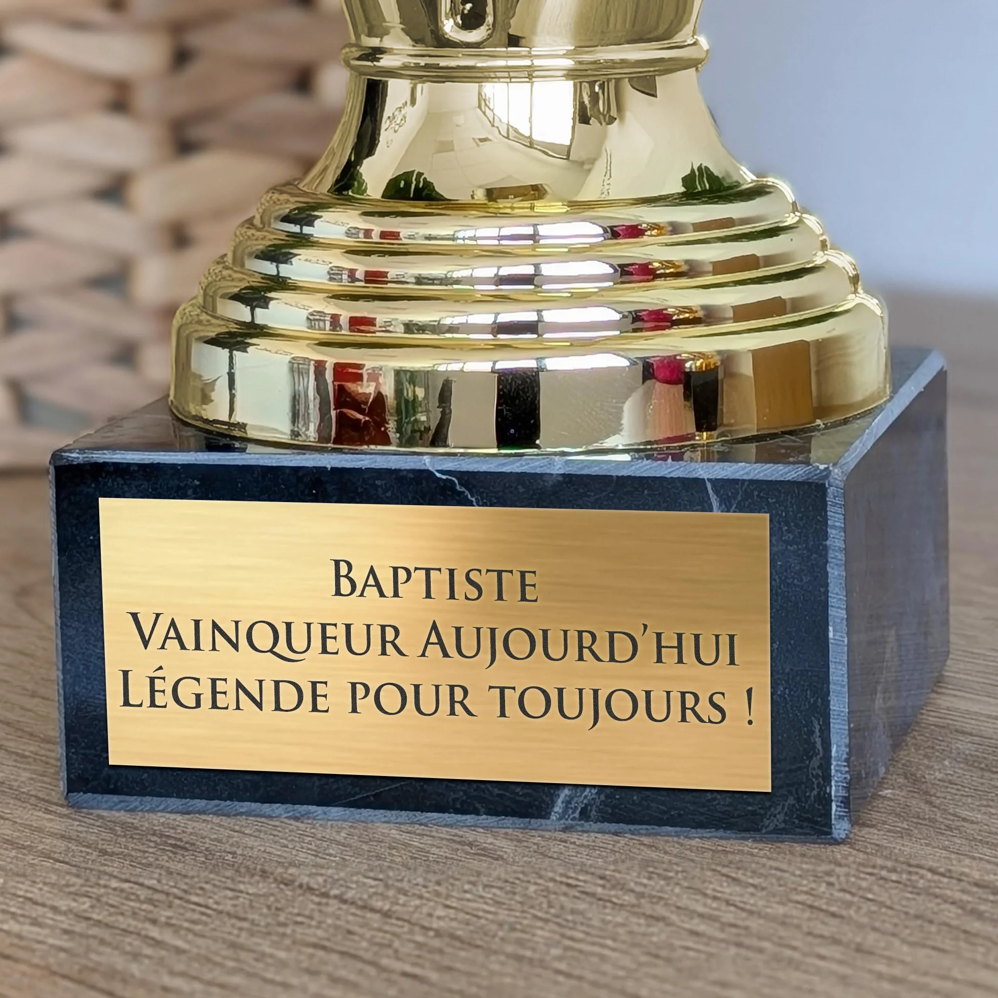 Trophée Personnalisable Coupe avec Gravure Or/Bronze/Argent Cadeau Fête des Pères Noël
